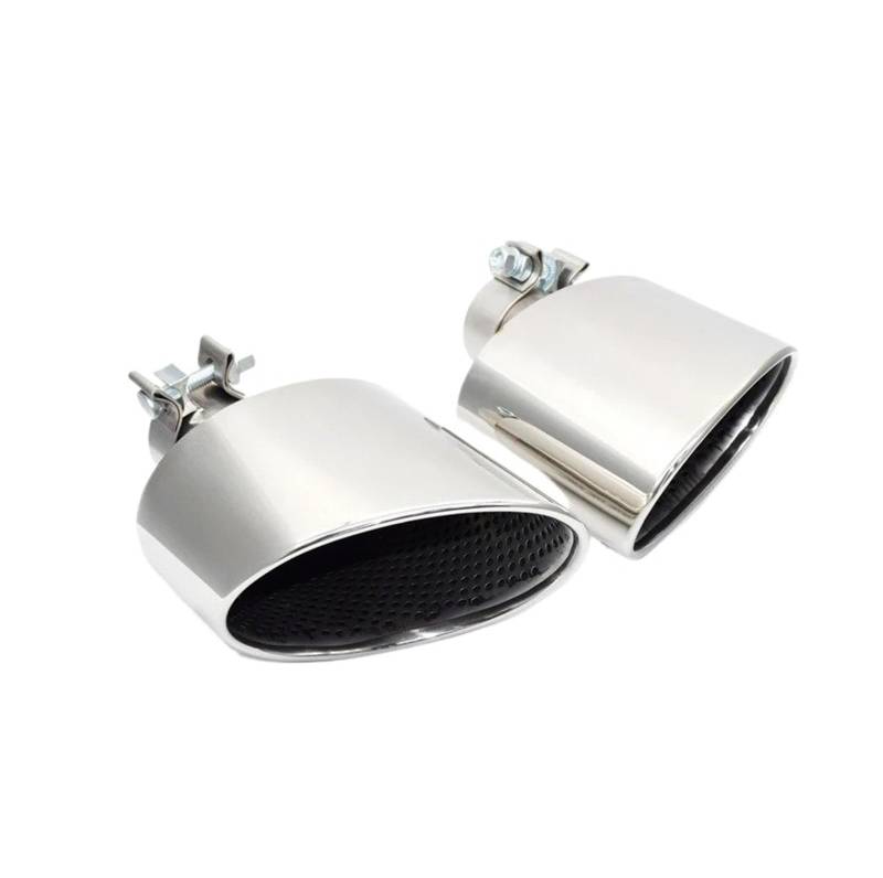 Auto Endrohre Für A4 Für A5 Für A6 Für A7 Oval Auto Auspuff Spitze Schalldämpfer Spitze 304 Edelstahl Auspuffrohr Auspuff Auto Auspuff Endrohr(Silver A 57mm) von CGBWMB