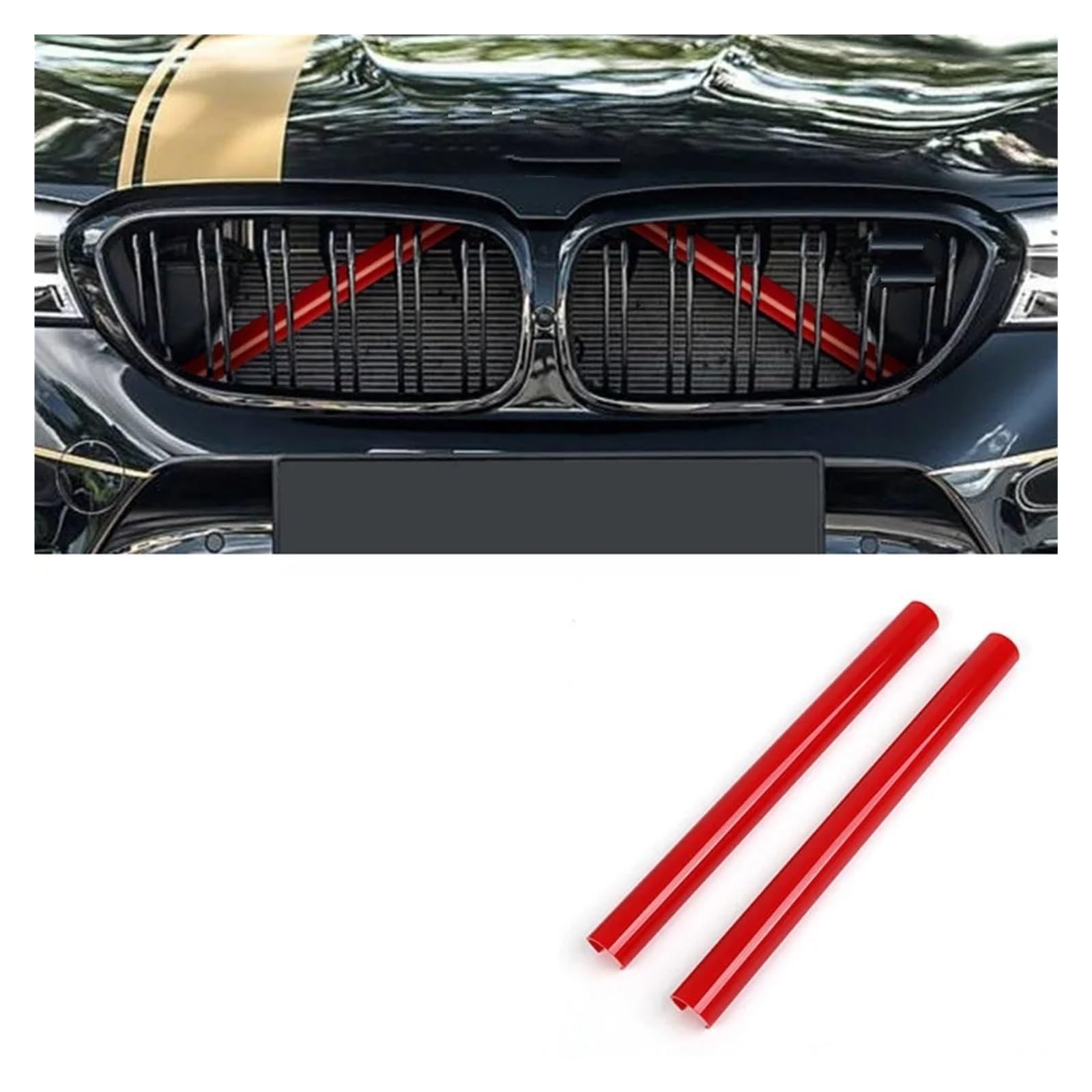 Auto Kühlergrill Für F10 F11 F02 F30 F32 F44 Serie Auto Sport Styling Dekoration Abdeckrahmen F20 F21 F22 F23 Kühlergrill Zierleisten Auto Front Kühlergrille(Red) von CGBWMB