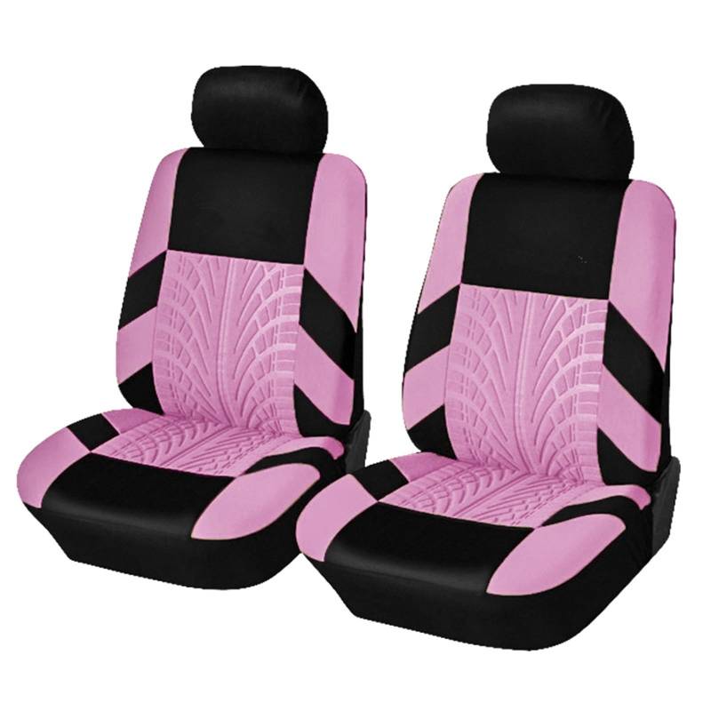 Auto-Sitzbezüge Autositzbezüge Komplettes Set Stoff Universelle Passform Für Den Automobilbereich Low Back Frontairbag Kompatibel Geteilte Sitzbank Rücksitz Waschbar Autositzbezüge(2Seats-Pink) von CGBWMB