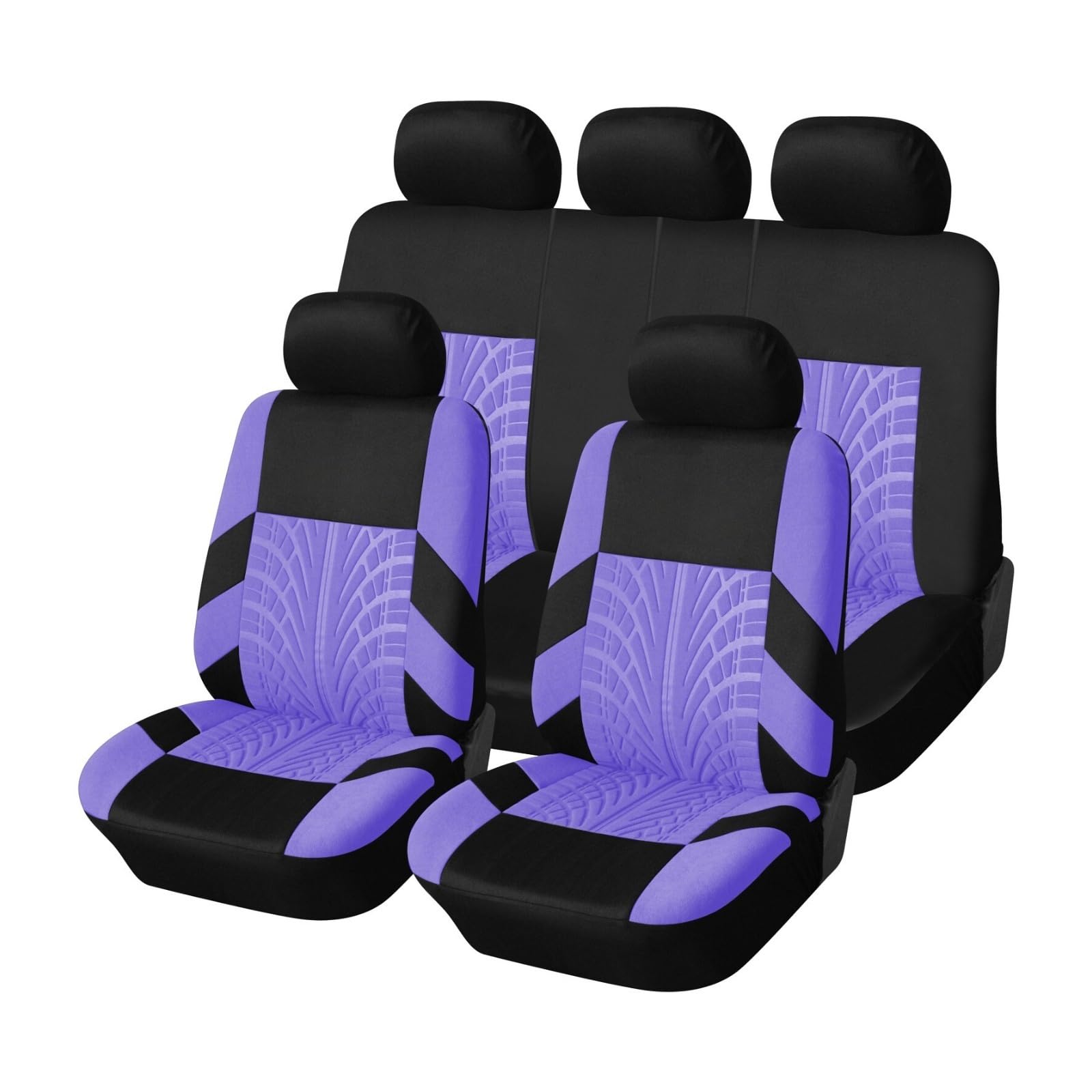 Auto-Sitzbezüge Autositzbezüge Komplettes Set Stoff Universelle Passform Für Den Automobilbereich Low Back Frontairbag Kompatibel Geteilte Sitzbank Rücksitz Waschbar Autositzbezüge(5Seats-Purple) von CGBWMB