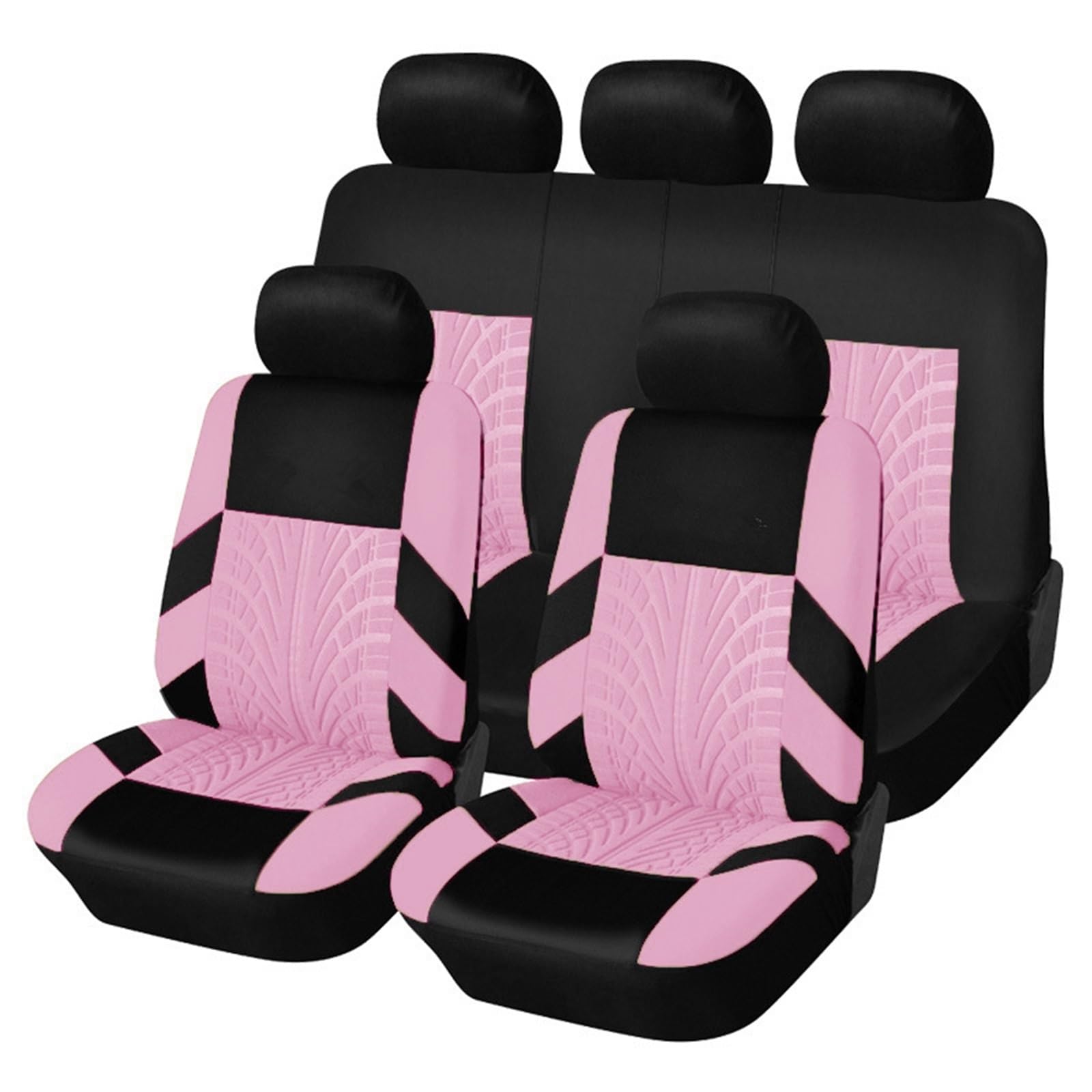 Auto-Sitzbezüge Autositzbezüge Komplettes Set Stoff Universelle Passform Für Den Automobilbereich Low Back Frontairbag Kompatibel Geteilte Sitzbank Rücksitz Waschbar Autositzbezüge(5Seats-Pink) von CGBWMB