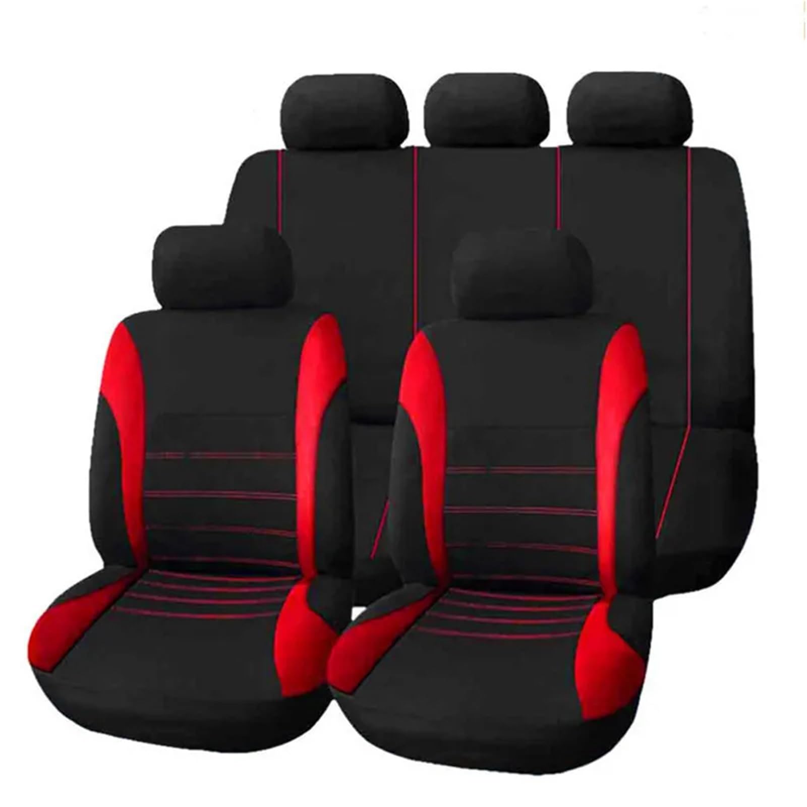 Auto-Sitzbezüge Für KIA Für Rio Für NIRO K3 K5 Für Soul Für Ceed Für Cerato Für Forte Für Sportage Auto Sitz Abdeckung Stoff Sitz Schutz Autositzbezüge(5seat-red) von CGBWMB