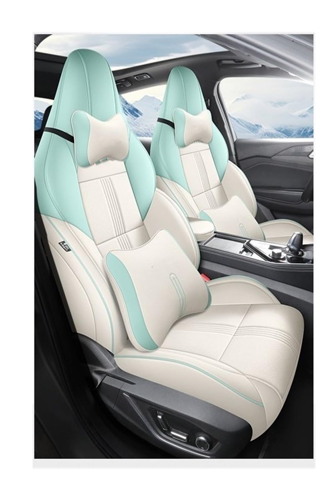 Auto-Sitzbezüge Für Lynk & Co 01 EV 2021–2024 Mit Vorderer Und Hinterer Reihe Komplettes Set Autozubehör Sitzbezüge Komplettes Set Aus Kunstleder Autositzbezüge(Luxury Color c) von CGBWMB