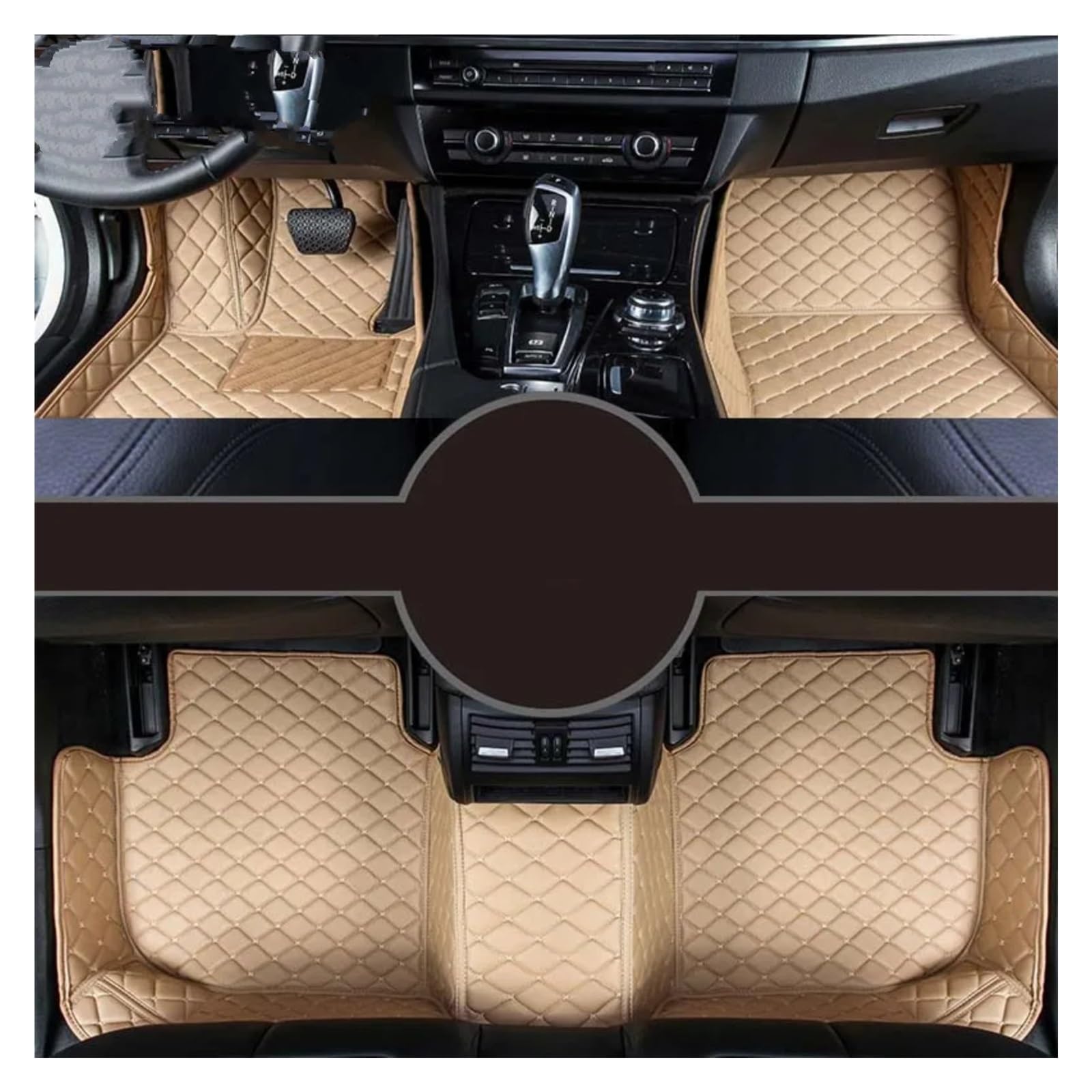 Autoteppiche Für 1er Fließheck F20 F21 2012-2018 114-140 Auto Teppiche Fuß Coche Zubehör Custom Car Fußmatten Fussmatten Auto(Beige) von CGBWMB