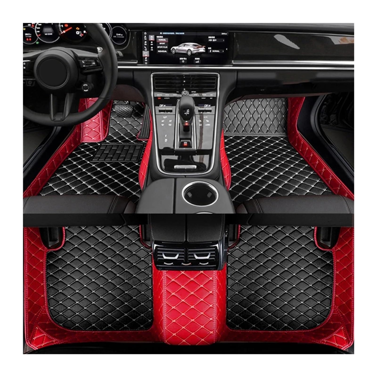 Autoteppiche Für E60 2004 2005 2006 2007 2008 2009 2010 Teppiche Fußpolster Maßgefertigte Auto-Fußmatten Aus Leder Fussmatten Auto(3PC Floor MAT A,Linkslenker) von CGBWMB