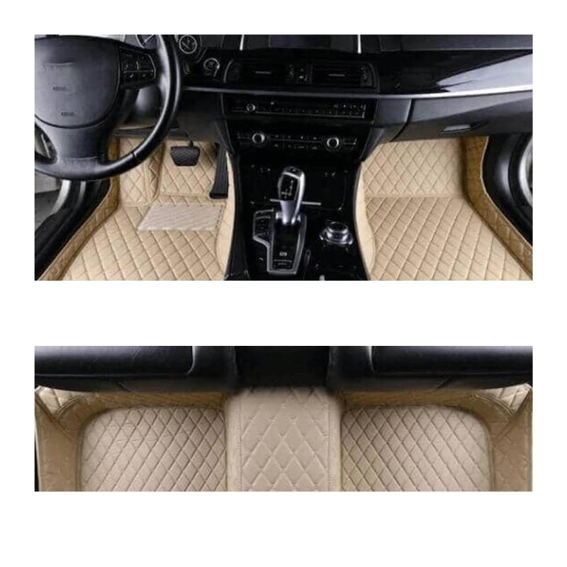 Autoteppiche Für E60 2004 2005 2006 2007 2008 2009 2010 Teppiche Fußpolster Maßgefertigte Auto-Fußmatten Aus Leder Fussmatten Auto(Beige 1set,Rechtslenker) von CGBWMB