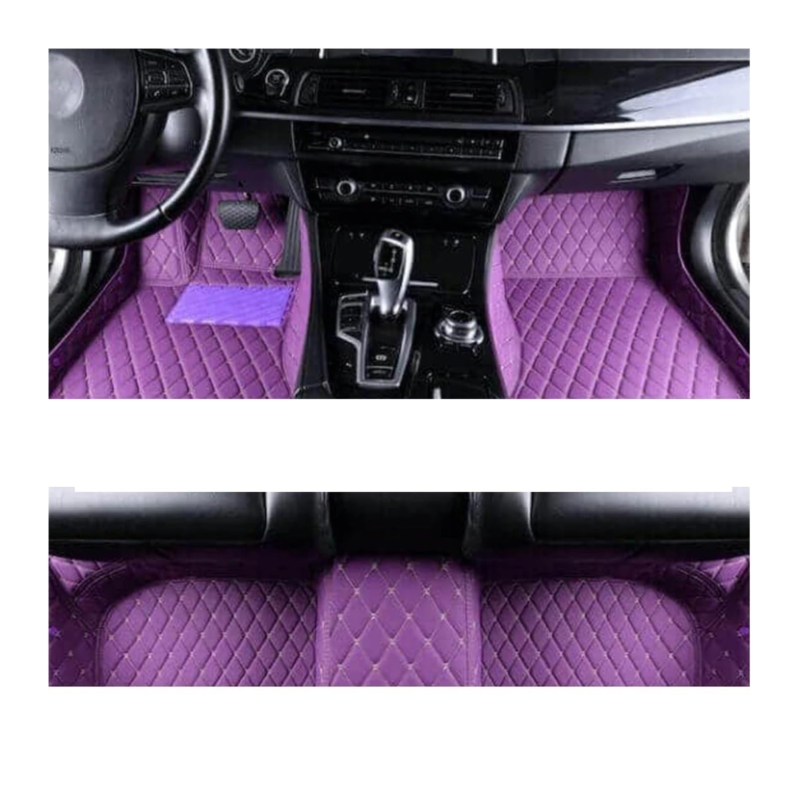 Autoteppiche Für E60 2004 2005 2006 2007 2008 2009 2010 Teppiche Fußpolster Maßgefertigte Auto-Fußmatten Aus Leder Fussmatten Auto(Purple 1set,Linkslenker) von CGBWMB