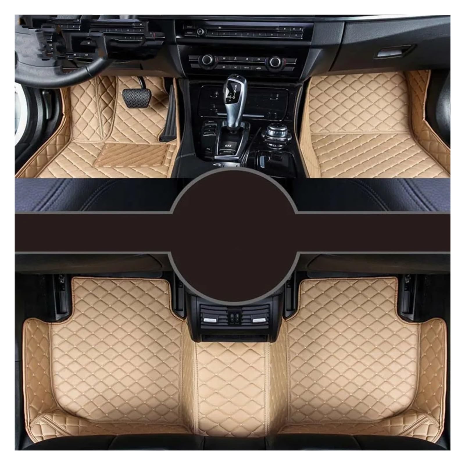 Autoteppiche Für Ford Für Kuga Für Escape 2012-2023 Auto Teppiche Fuß Coche Zubehör Custom Car Fußmatten Fussmatten Auto(Beige) von CGBWMB