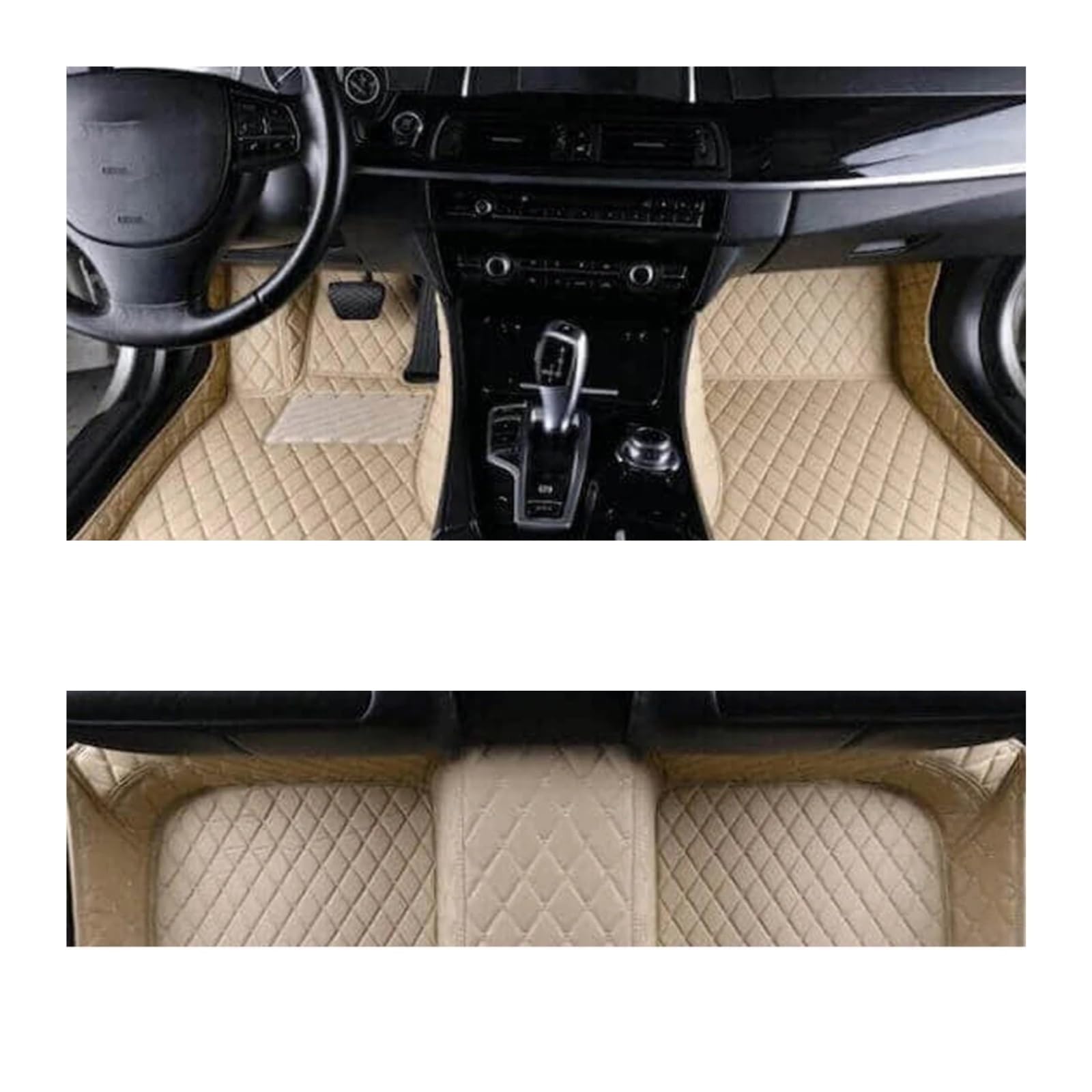 Autoteppiche Für Ford Für Mustang 2011 2012 2013 2014 Benutzerdefinierte Auto Fuß Pads Automobil Teppich Abdeckung Auto Fußmatten Fussmatten Auto(Beige 1set,Rechtslenker) von CGBWMB