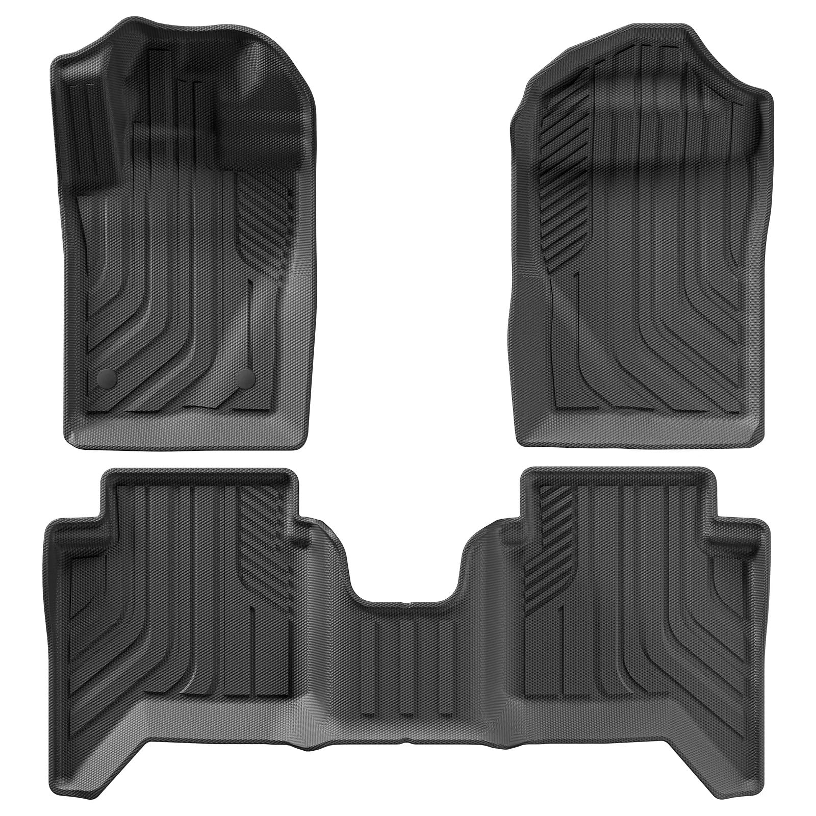 Autoteppiche Für Ford Für Ranger 2023 2024 Fußset-Pads 3-teilig/Set Allwetter-wasserdichtes Autozubehör 3D-Auto-Fußmatten Fussmatten Auto(LHD 3PCS) von CGBWMB