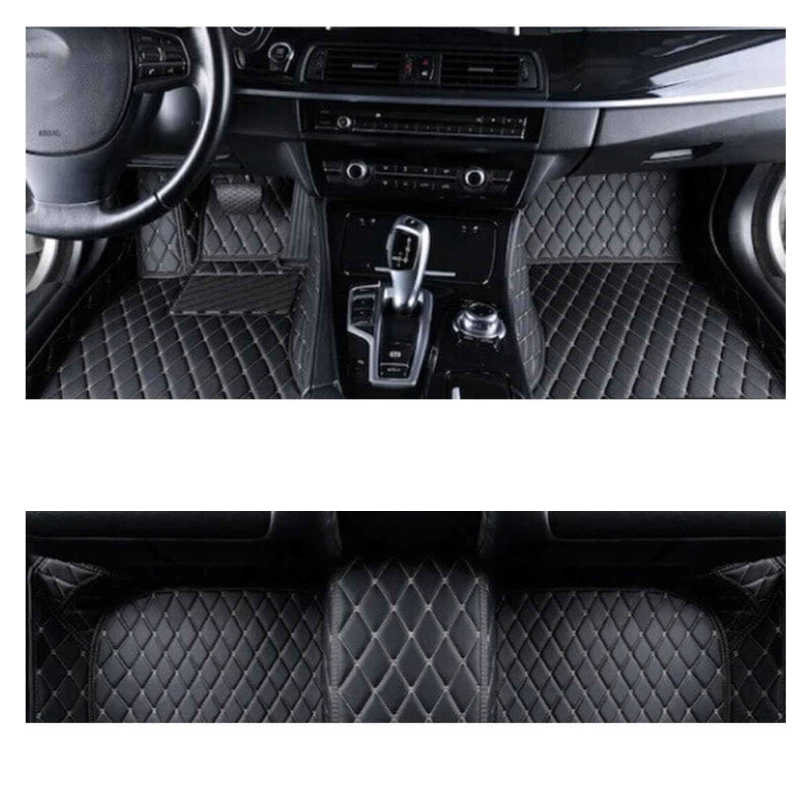 Autoteppiche Für Kia Für Forte Für Cerato K3 BD MK3 2019~2022 Anti Dirty Pad Leder Bodenmatte Teppiche Teppich Automatten Fussmatten Auto(Black Biege 1set,Linkslenker) von CGBWMB