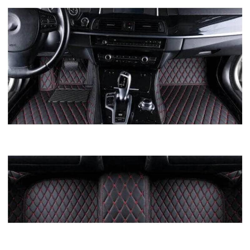 Autoteppiche Für Kia Für Forte Für Cerato K3 BD MK3 2019~2022 Anti Dirty Pad Leder Bodenmatte Teppiche Teppich Automatten Fussmatten Auto(Black red 1set,Linkslenker) von CGBWMB