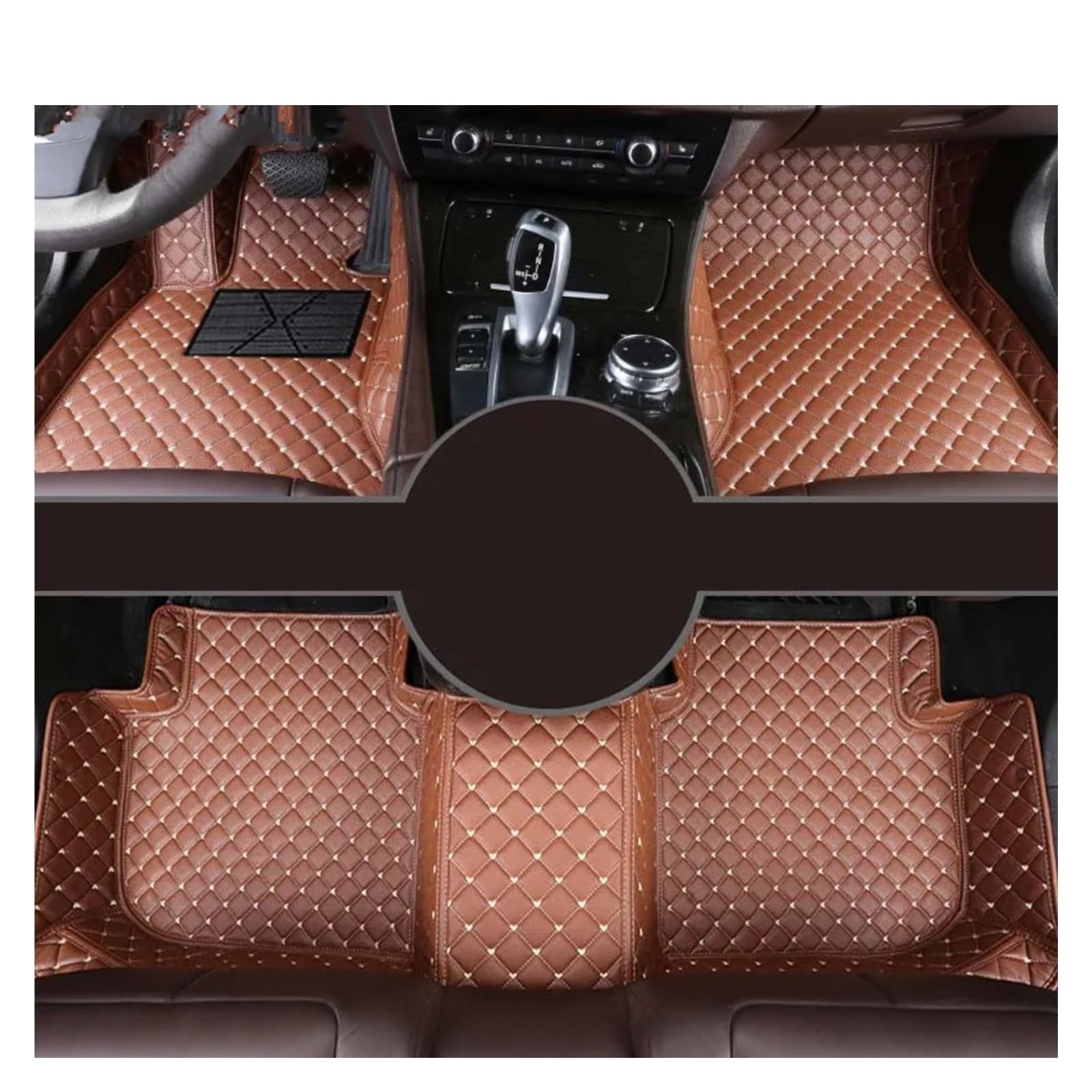 Autoteppiche Für Maserati Für Quattroporte 2013-2023 Autoteppiche Fußcoche Zubehör Custom Car Fußmatten Fussmatten Auto(Brown) von CGBWMB