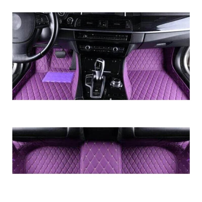 Autoteppiche Für Nissan Für Juke F15 2013~2016 Anti-Schmutz-Pad Automatte Komplettset wasserdichte Bodenmatte Auto-Bodenmatte Fussmatten Auto(Purple 1set,Linkslenker) von CGBWMB