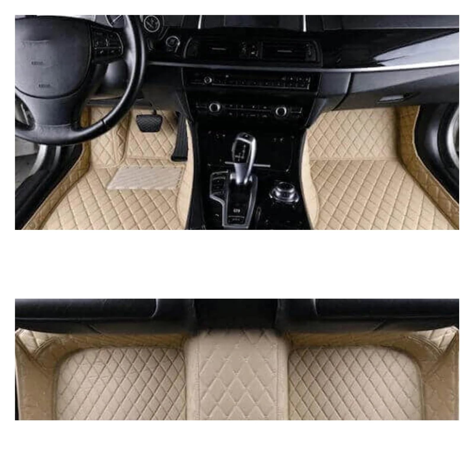 Autoteppiche Für VW Für Touareg 2019-2023 2011-2018 Innenausstattung Leder Benutzerdefinierte 3D Auto Fußmatten Fussmatten Auto(Beige 1set R,Rechtslenker) von CGBWMB