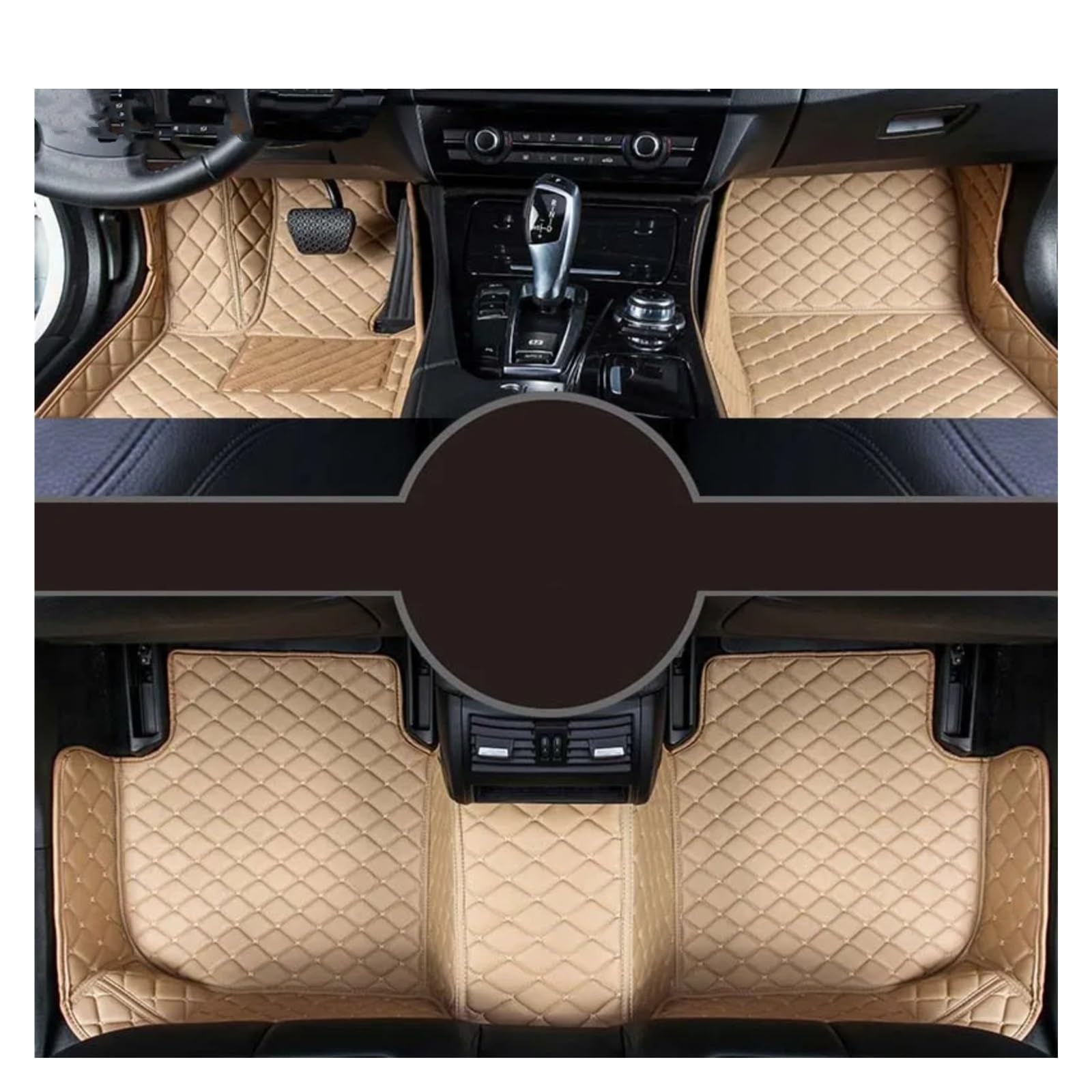 Autoteppiche Für Volvo XC40 2017-2023 Auto Teppiche Fuß Coche Zubehör Custom Car Fußmatten Fussmatten Auto(Beige) von CGBWMB