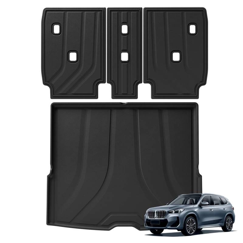 Autoteppiche Für X1 2023 2024 3D Auto Fußmatten Kofferraum/Rückenlehne Pad Geruchlos Zubehör Links Hand Fahrer Fussmatten Auto(Trunk 3PCS) von CGBWMB