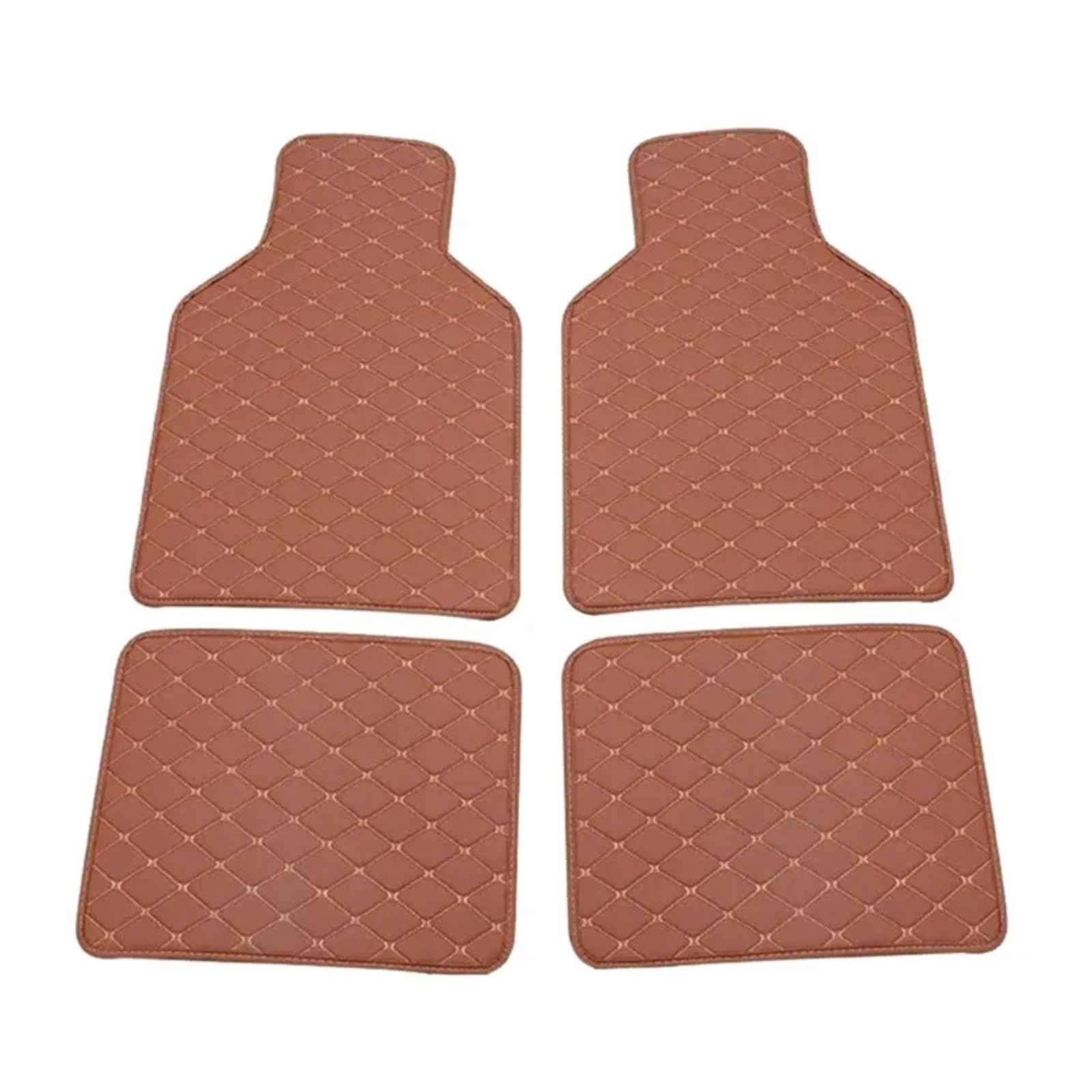 Autoteppiche Universal 4-teiliges Auto-Fußmatten-Set, Passend Für Autos, LKWs, SUVs, Leder-Bodenpolster, Schutzmatten Für Vorne Und Hinten Fussmatten Auto(Brown) von CGBWMB