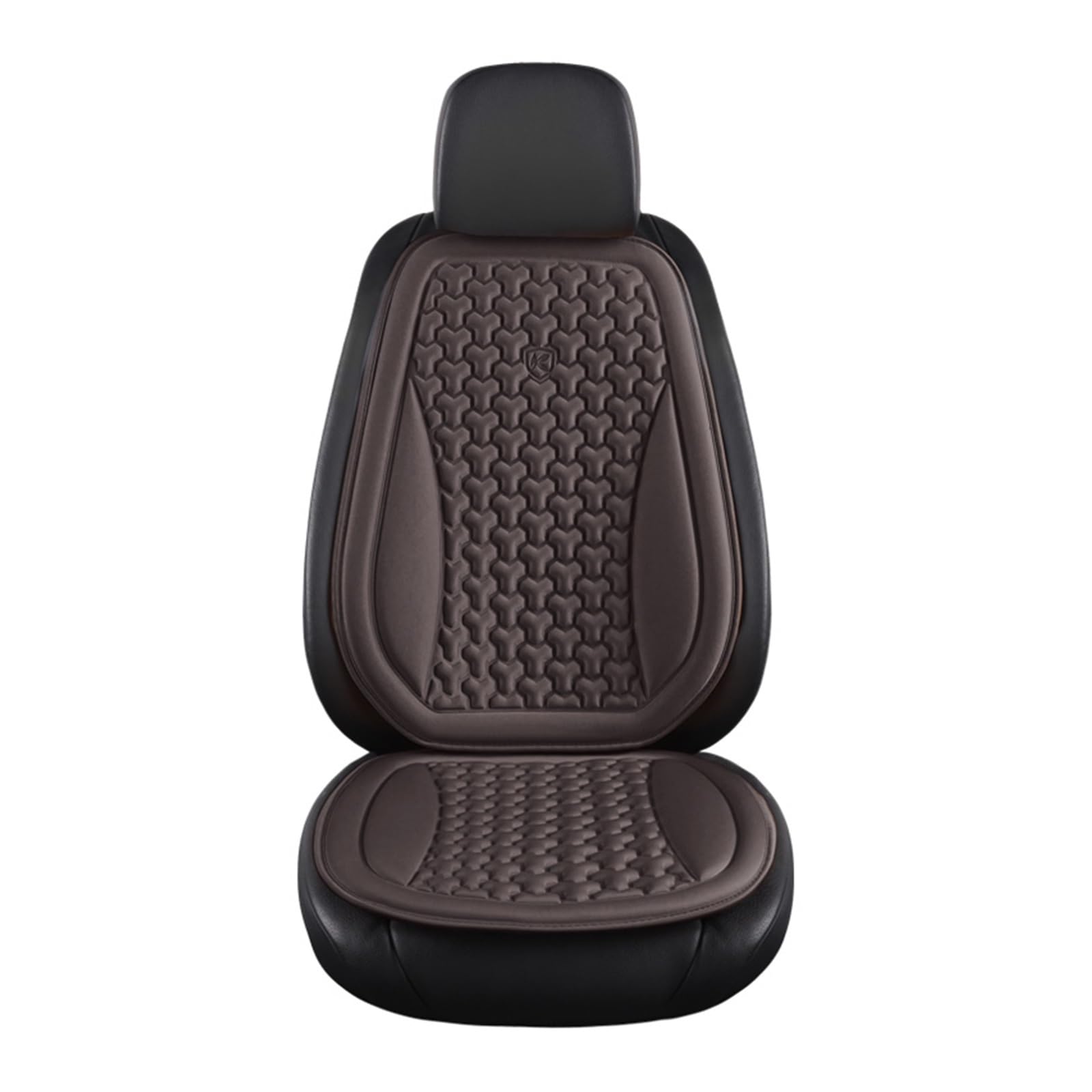 CGBWMB Auto-Sitzbezüge 3D Atmungsaktive Autositzbezug Schweißfestes Autositzkissen Konvexes Design Zur Wärmeableitung Universelles Auto-Stuhlmatten-Pad Autositzbezüge(Brown Front Seat) von CGBWMB