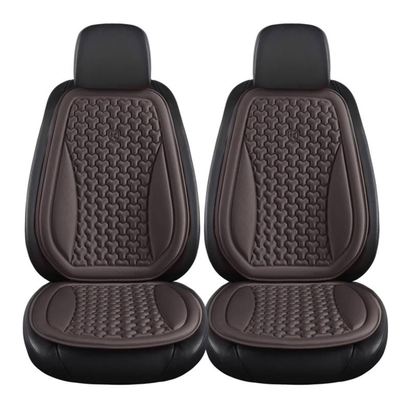 CGBWMB Auto-Sitzbezüge 3D Atmungsaktive Autositzbezug Schweißfestes Autositzkissen Konvexes Design Zur Wärmeableitung Universelles Auto-Stuhlmatten-Pad Autositzbezüge(Brown Front Seatx2) von CGBWMB