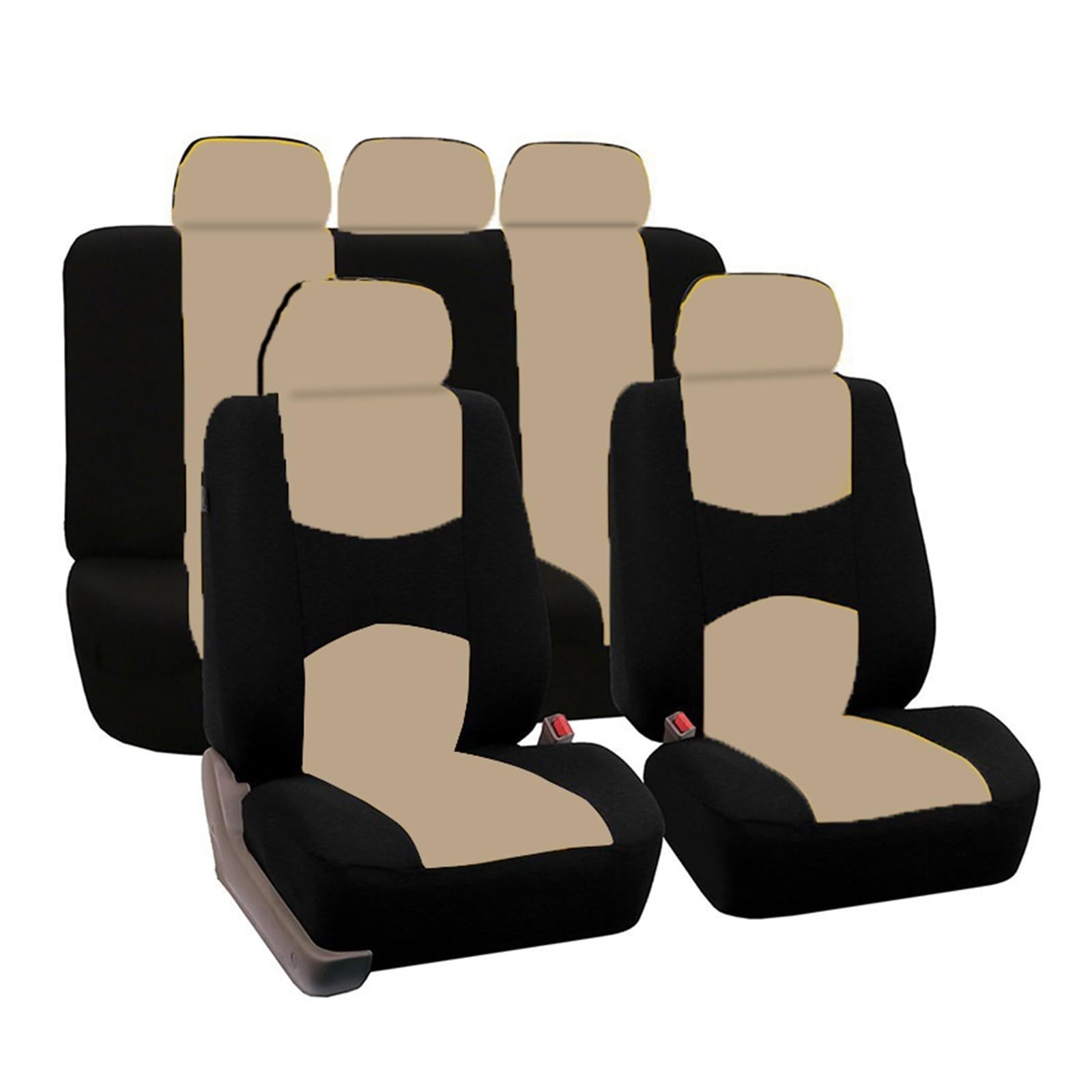 CGBWMB Auto-Sitzbezüge 5 Sitzbezüge-Set Für Vorne Und Hinten Autositzbezüge-Set Auto-Sitzbezüge Für Vorne Und Hinten Für Den Vier-Jahreszeiten-Sitzschutz Autositzbezüge(Beige e) von CGBWMB