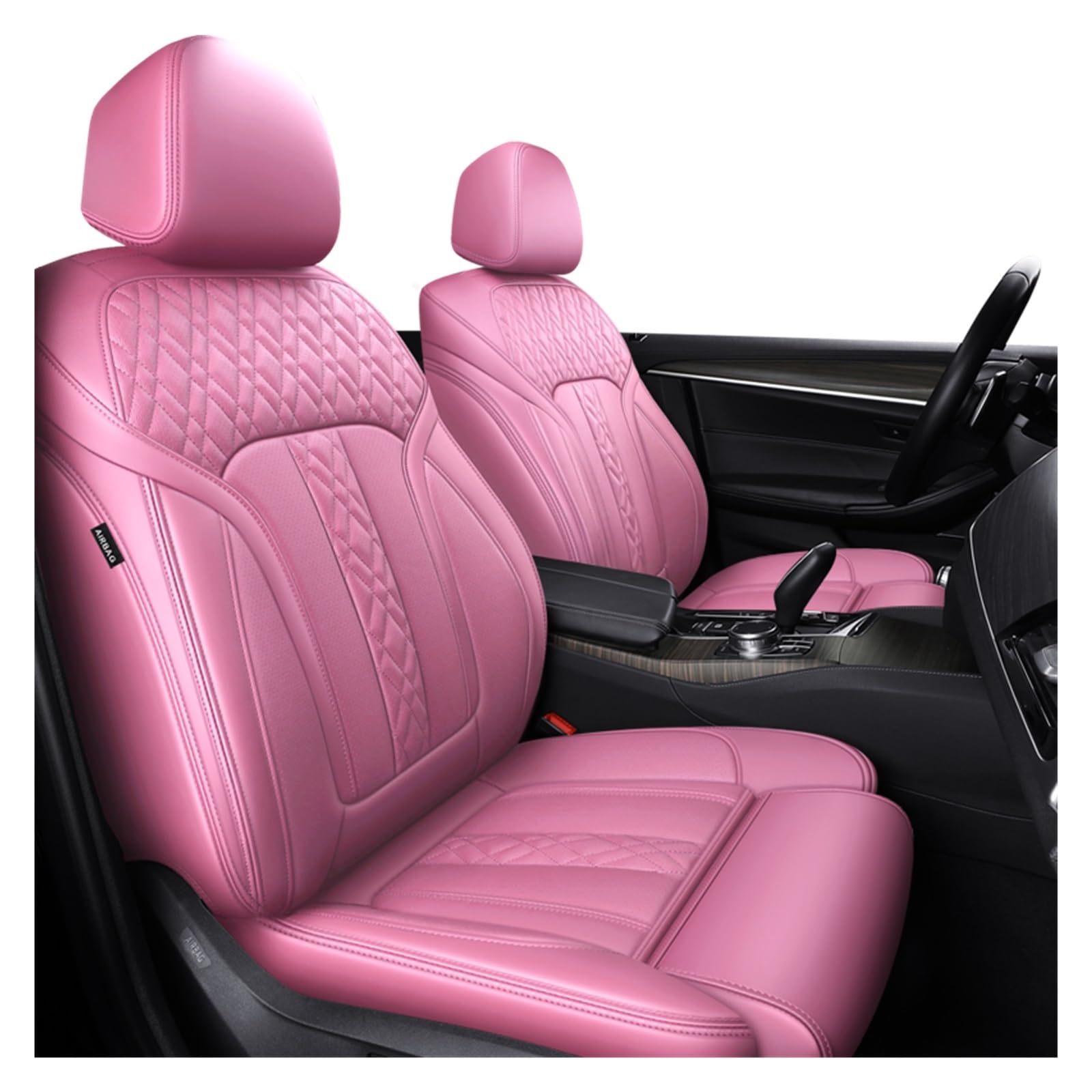 CGBWMB Auto-Sitzbezüge Für 7 5 3 1 Serie X5 X3 X1 Autozubehör Sitzbezüge für 5 Sitze Komplettset Lederspezifisch Autositzbezüge(Pink) von CGBWMB