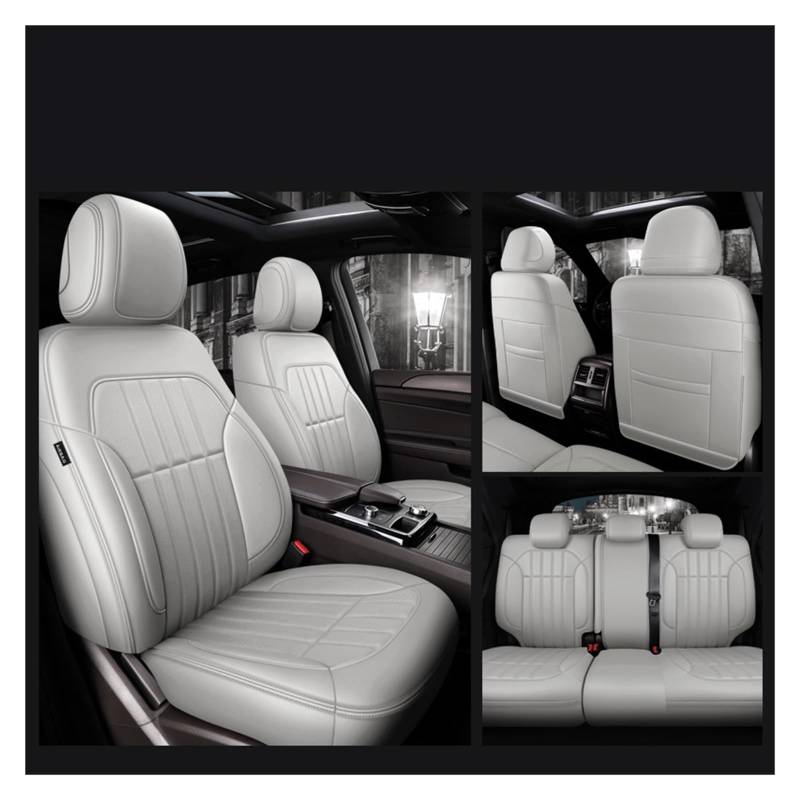 CGBWMB Auto-Sitzbezüge Für Benz W204 W205 W211 W203 W246 Autozubehör Sitzbezug Für 5 Sitze Komplettset Lederspezifisch Autositzbezüge(Ivory White) von CGBWMB