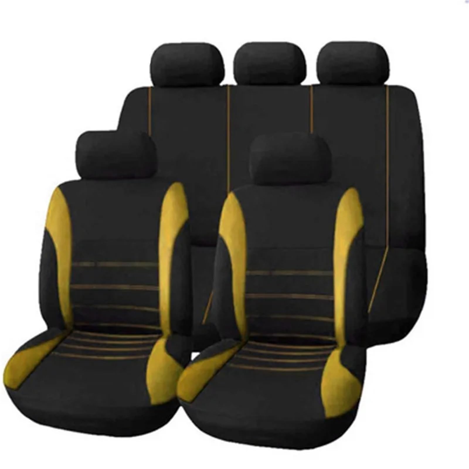 CGBWMB Auto-Sitzbezüge Für Scenic Für Koleos Für Laguna Für Megane Für Latitude Für Logan Für Sanddero Für Duster Für Kadjar Auto Sitz Abdeckung Autositzbezüge(5seat-Yellow) von CGBWMB