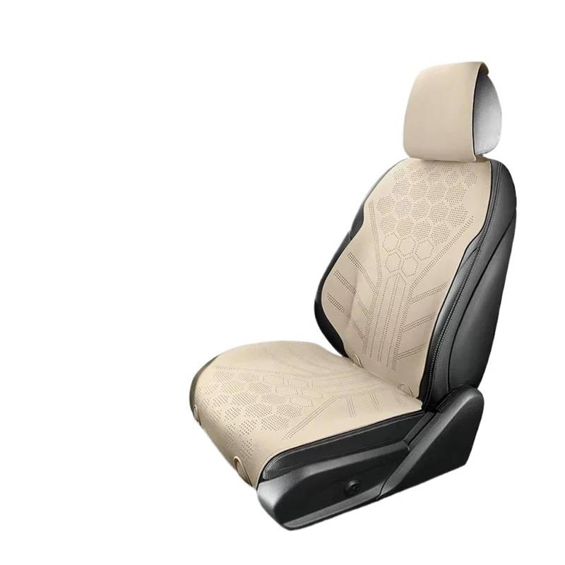 CGBWMB Auto-Sitzbezüge Ganzjahres-Autositzbezug Atmungsaktive Wildleder-Vorder-/Rücksitz-Anti-Rutsch-Schutzkissen Autositzbezüge(Beige Front seat Set) von CGBWMB