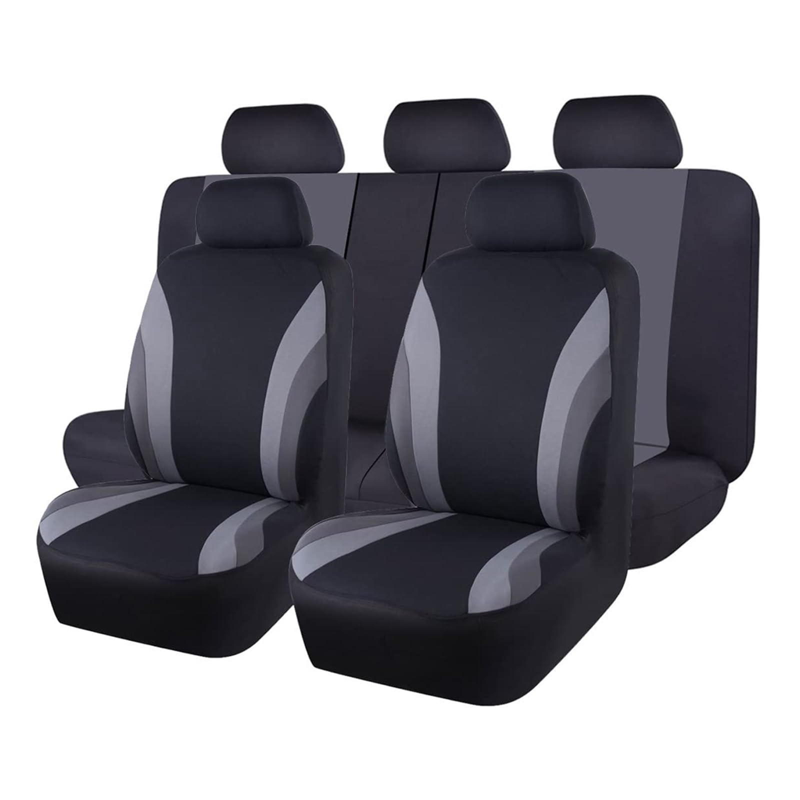 CGBWMB Auto-Sitzbezüge Sport-Stil Komplettes Set Polyester-Stoff Autositzbezüge Autositzschutz Universell Für Die Meisten Autos SUVs Autositzbezüge(AE-2008-GY) von CGBWMB