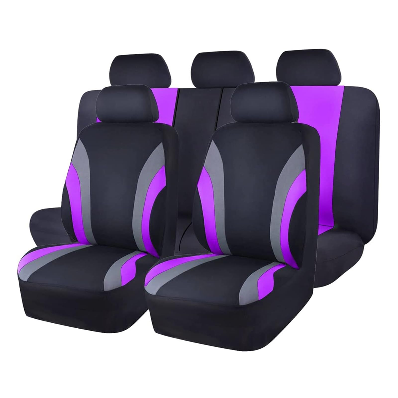 CGBWMB Auto-Sitzbezüge Sport-Stil Komplettes Set Polyester-Stoff Autositzbezüge Autositzschutz Universell Für Die Meisten Autos SUVs Autositzbezüge(AE-2008-PURPLE) von CGBWMB