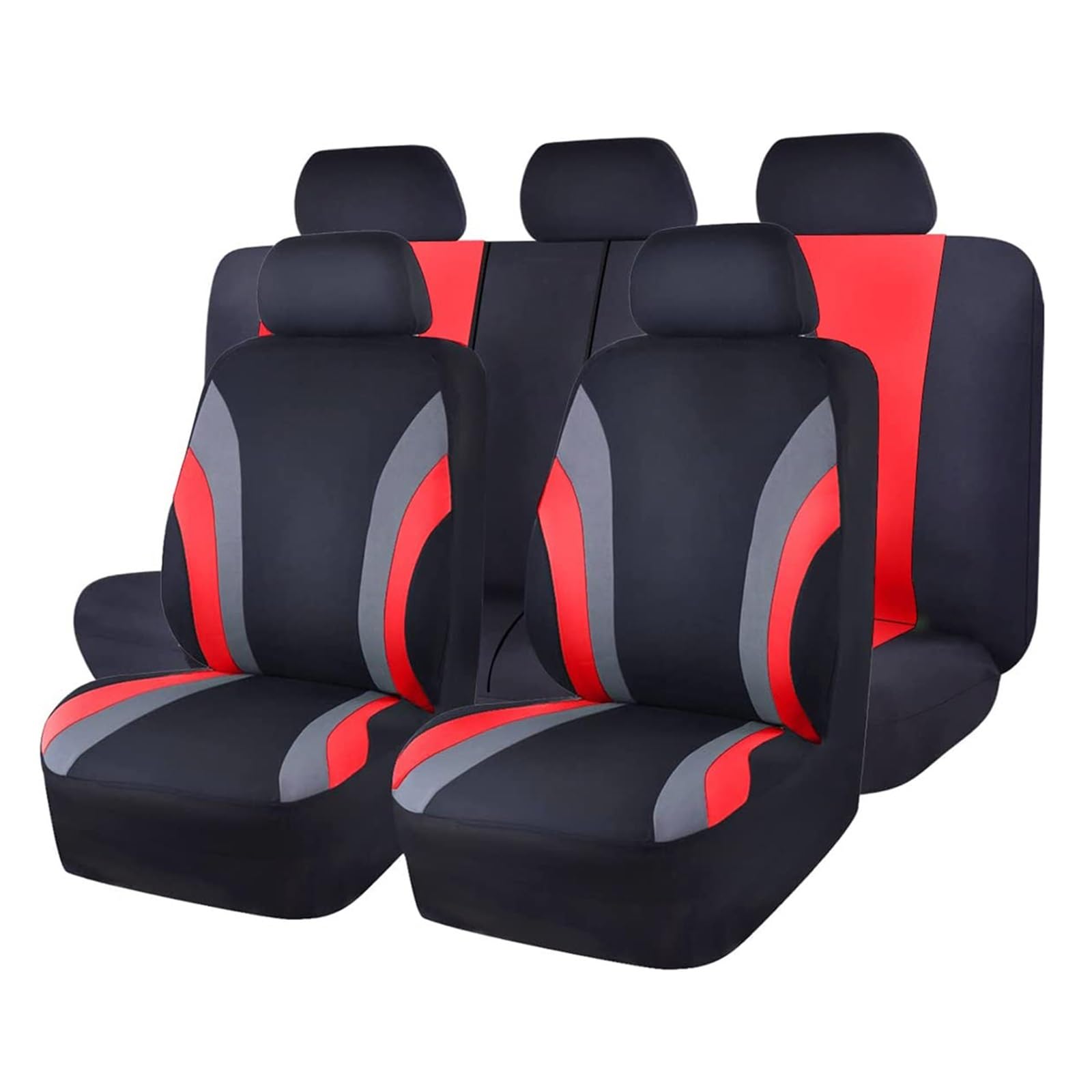 CGBWMB Auto-Sitzbezüge Sport-Stil Komplettes Set Polyester-Stoff Autositzbezüge Autositzschutz Universell Für Die Meisten Autos SUVs Autositzbezüge(AE-2008-RD) von CGBWMB