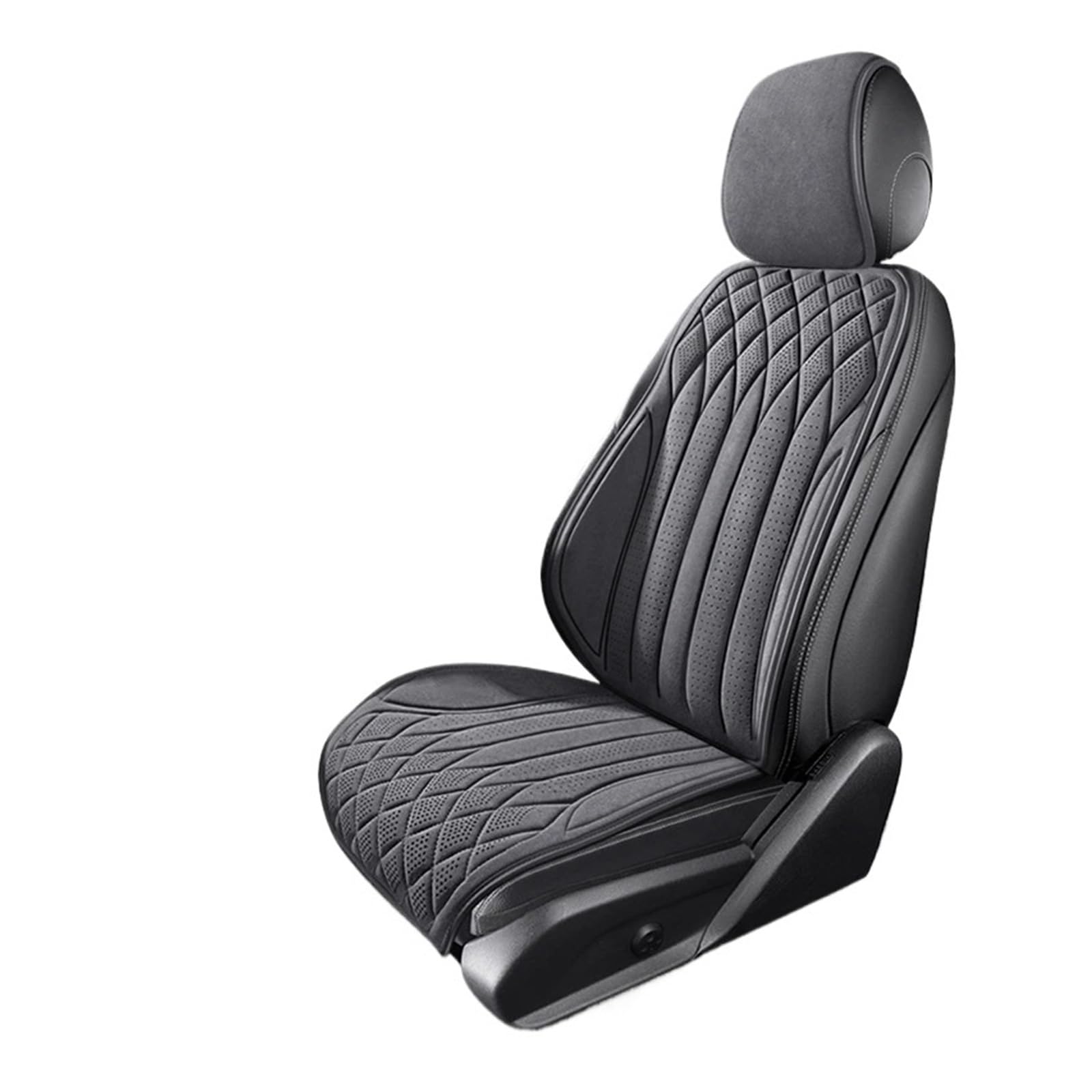 CGBWMB Auto-Sitzbezüge Universal Auto Sitz Abdeckung Vier Saison Auto Leder Sattel Pad Sitzbezüge Für Auto Coole Sitze Abdeckung Schutz Autositzbezüge(Grey Front seat Set) von CGBWMB