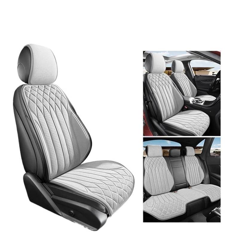 CGBWMB Auto-Sitzbezüge Universal Auto Sitz Abdeckung Vier Saison Auto Leder Sattel Pad Sitzbezüge Für Auto Coole Sitze Abdeckung Schutz Autositzbezüge(White Set) von CGBWMB