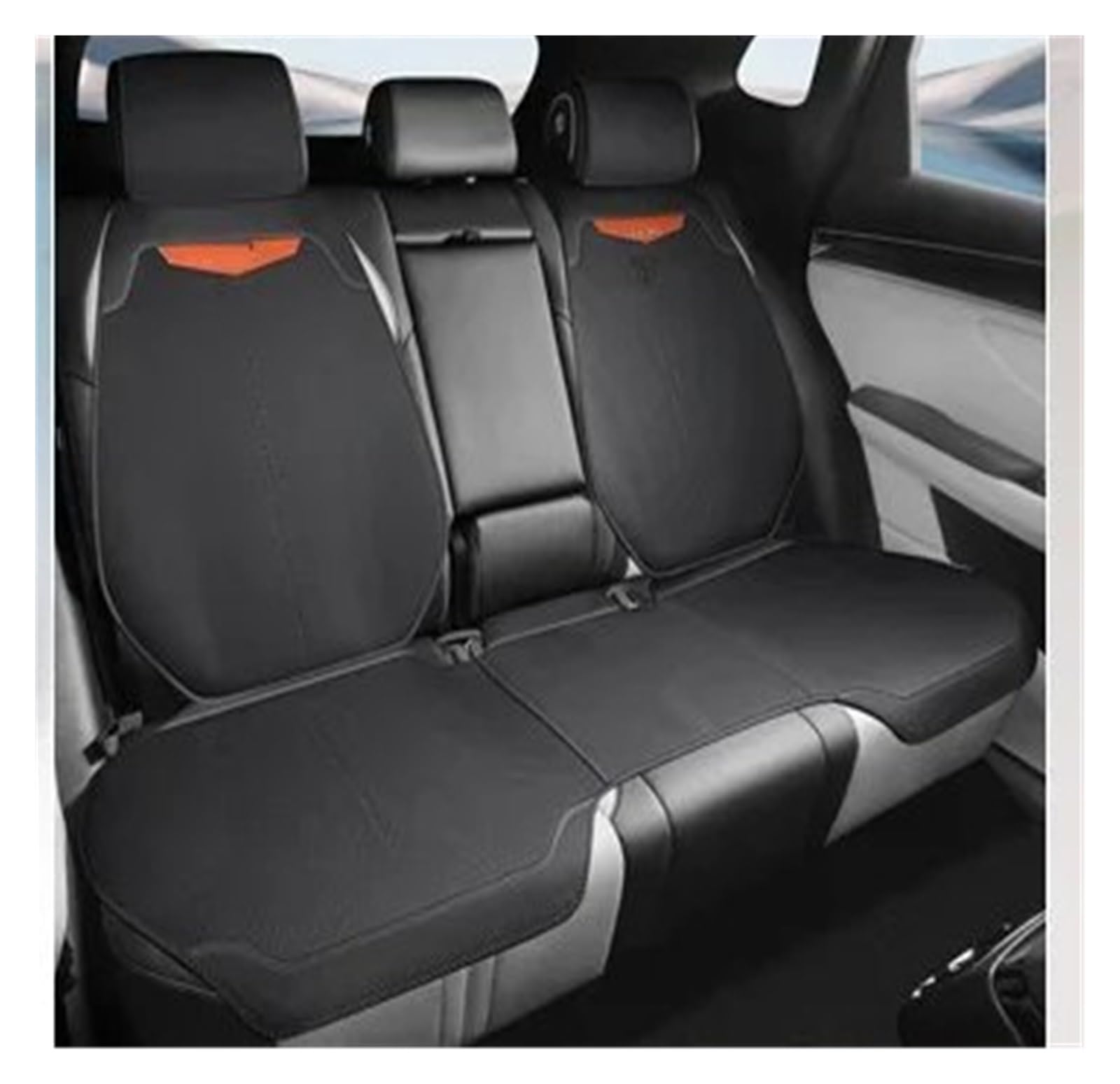 CGBWMB Auto-Sitzbezüge Universeller Autositzbezug Für Vier Jahreszeiten, Atmungsaktive Flachs-Sitzbezüge Für Den Schutz Von Autositzen Autositzbezüge(Black Rear seat Set) von CGBWMB