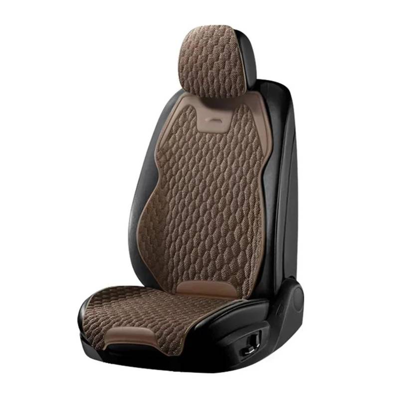 CGBWMB Auto-Sitzbezüge Universeller Autositzbezug Für Vier Jahreszeiten, Atmungsaktive Flachs-Sitzbezüge Für Den Schutz Von Autositzen Autositzbezüge(Brown Front seat Set) von CGBWMB