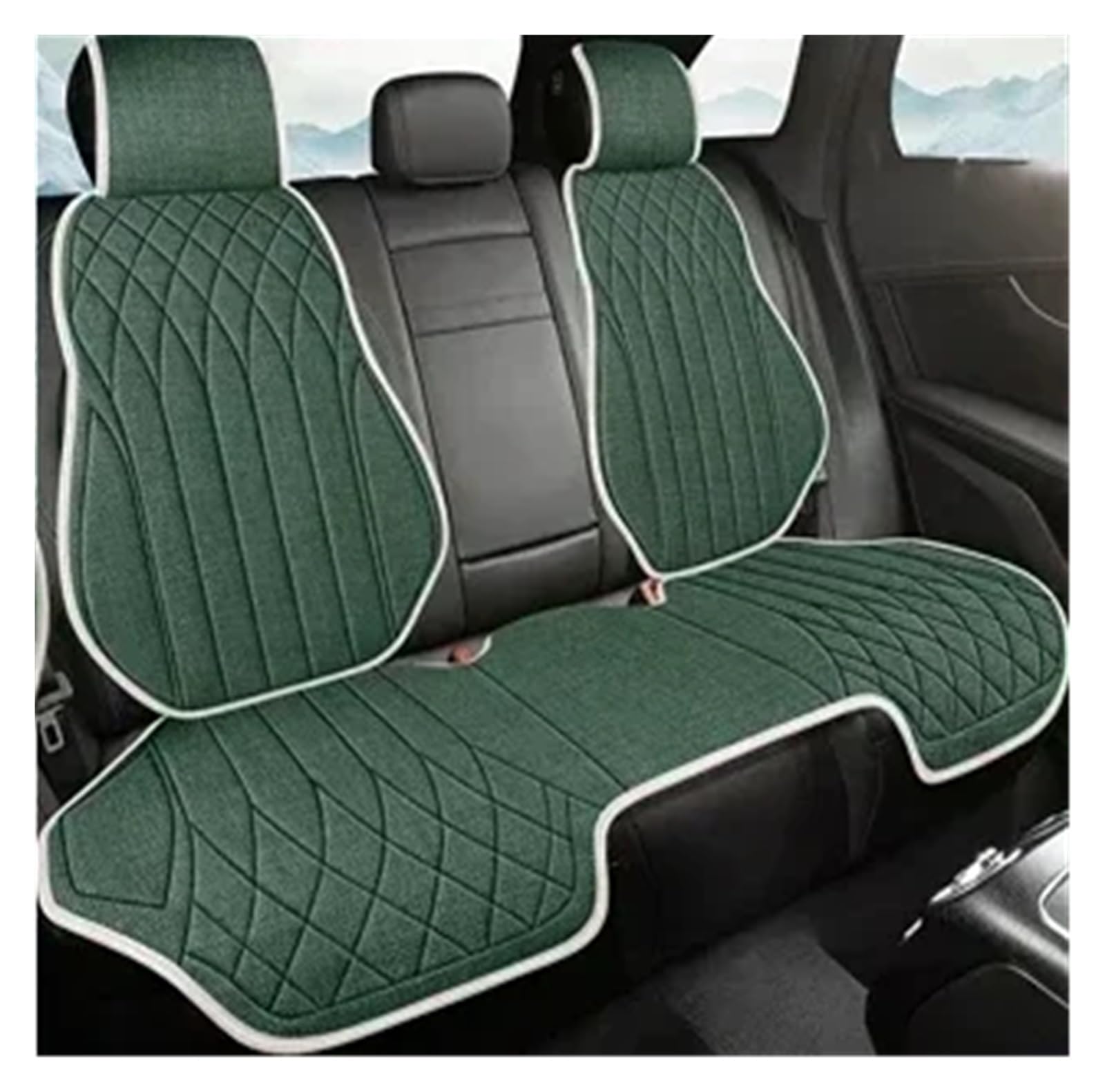 CGBWMB Auto-Sitzbezüge Universeller Autositzbezug Für Vier Jahreszeiten, Atmungsaktive Flachs-Sitzbezüge Für Den Schutz Von Autositzen Autositzbezüge(Green Rear seat Set) von CGBWMB