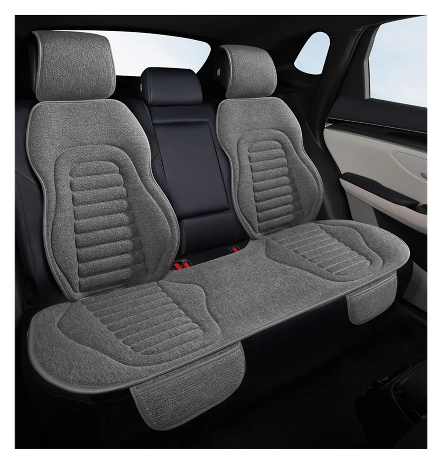 CGBWMB Auto-Sitzbezüge Universeller Autositzbezug Für Vier Jahreszeiten, Atmungsaktive Flachs-Sitzbezüge Für Den Schutz Von Autositzen Autositzbezüge(Grey Back seat Set) von CGBWMB