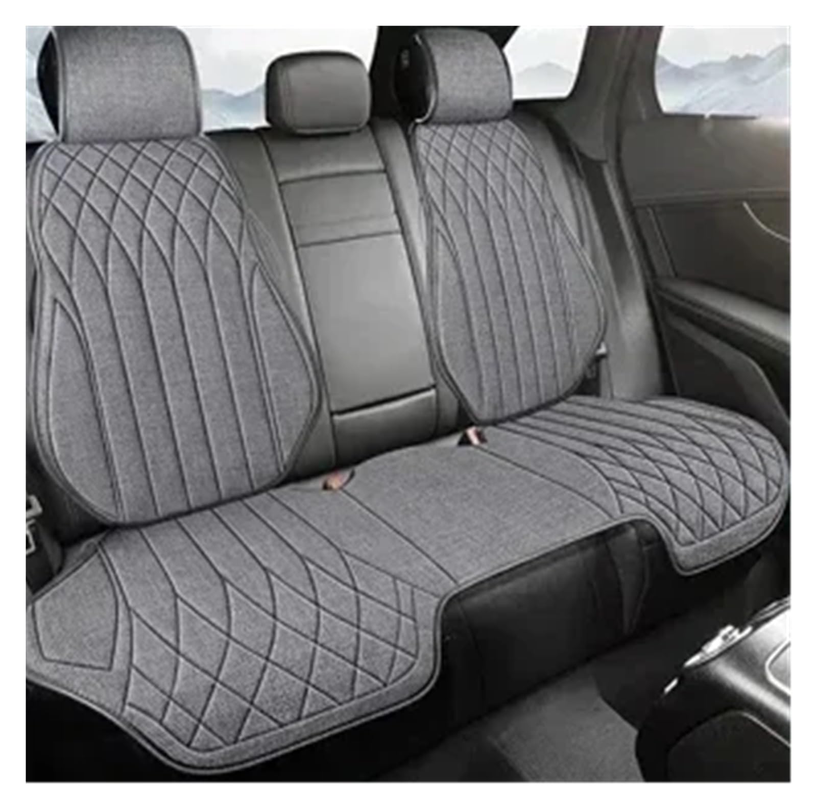 CGBWMB Auto-Sitzbezüge Universeller Autositzbezug Für Vier Jahreszeiten, Atmungsaktive Flachs-Sitzbezüge Für Den Schutz Von Autositzen Autositzbezüge(Grey Rear seat Set) von CGBWMB