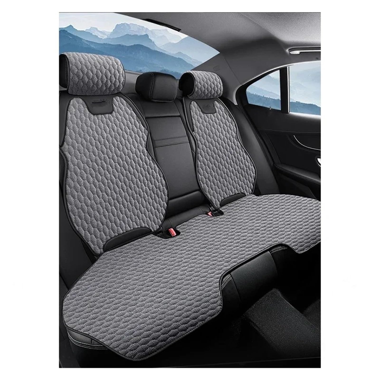 CGBWMB Auto-Sitzbezüge Universeller Autositzbezug Für Vier Jahreszeiten, Atmungsaktive Flachs-Sitzbezüge Für Den Schutz Von Autositzen Autositzbezüge(Grey Rear seat Set) von CGBWMB