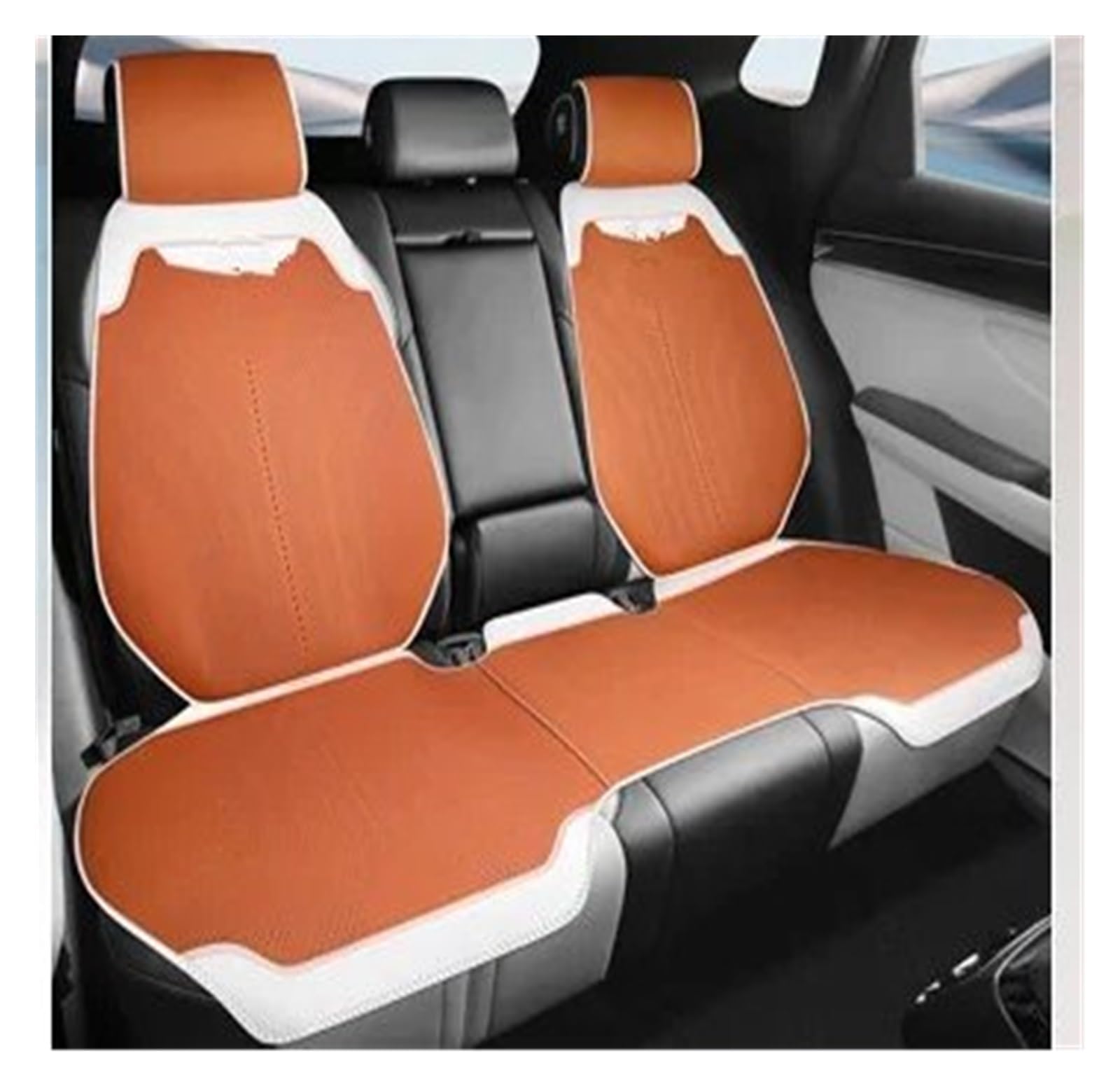 CGBWMB Auto-Sitzbezüge Universeller Autositzbezug Für Vier Jahreszeiten, Atmungsaktive Flachs-Sitzbezüge Für Den Schutz Von Autositzen Autositzbezüge(Orange Rear seat Set) von CGBWMB