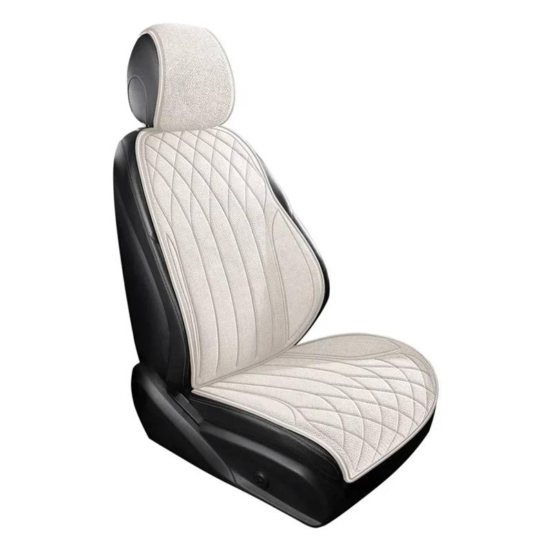 CGBWMB Auto-Sitzbezüge Universeller Autositzbezug Für Vier Jahreszeiten, Atmungsaktive Flachs-Sitzbezüge Für Den Schutz Von Autositzen Autositzbezüge(White Front seat Set) von CGBWMB