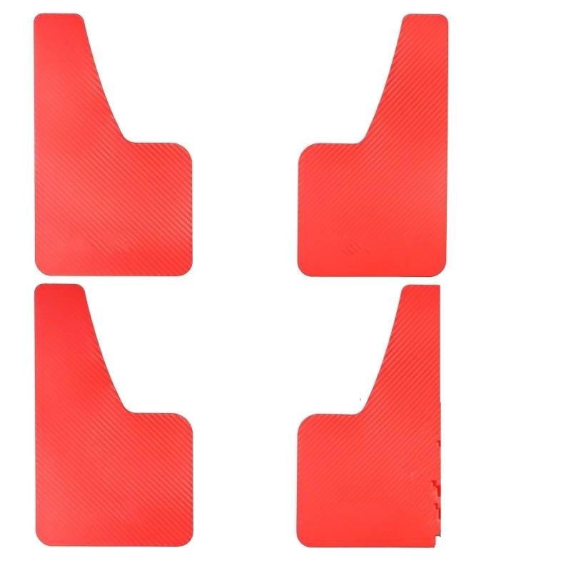 Schmutzfänger Spritzschutz Carbon Fiber Effect Splash Guards Schmutzfänger Auto Kotflügel Für Kotflügelverbreiterungen Universal Vorne Hinten ROT Zubehör Schmutzfänger vorne(4pcs Red) von CGBWMB