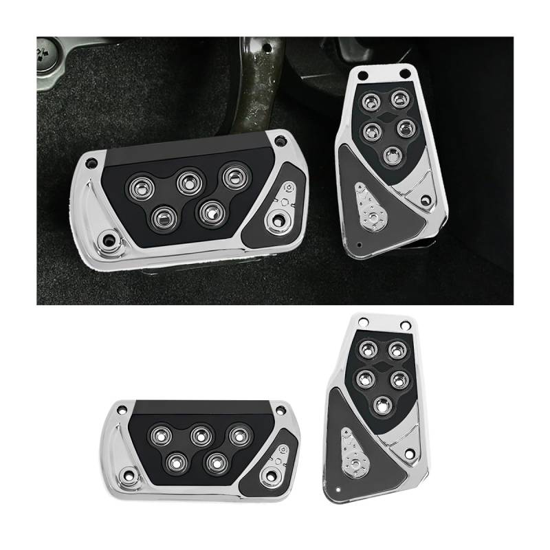 CGEAMDY 2 PCS Auto Pedal Pad Abdeckung, Anti-Rutsch-Automatik-Getriebebremse Gaspedal, Universelle Pedalauflageabdeckung Auto Gaspedal Bremsauflage Pedal(Schwarz) von CGEAMDY