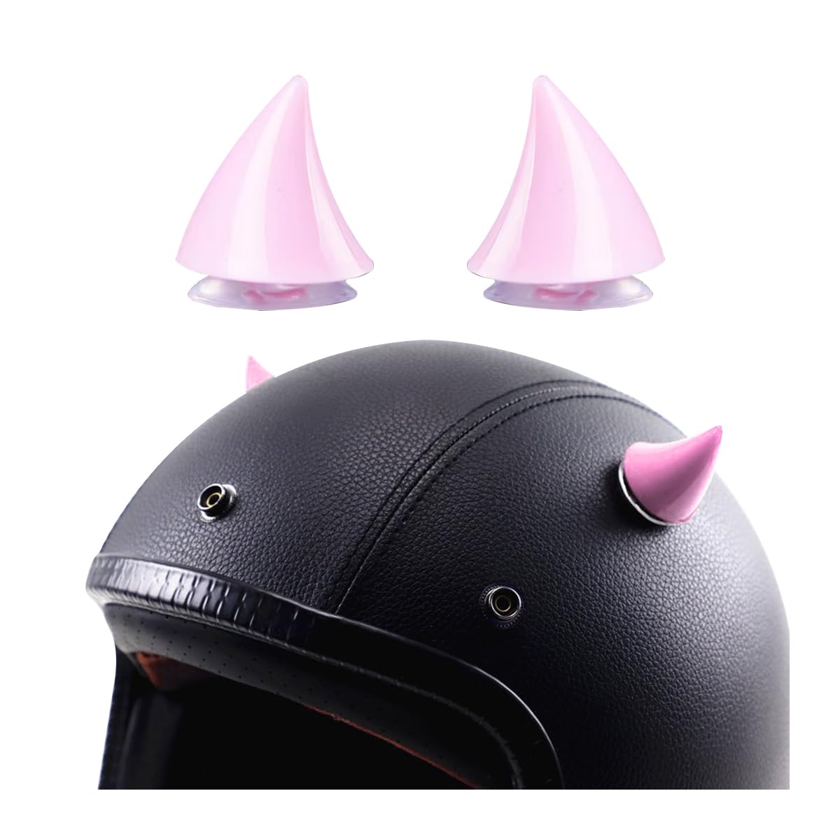 CGEAMDY 2 Stück Motorradhelm Hörner, Gummi Motorradhelm Hörner Dekoration, Motorradzubehör Fahrradhelm Hörner Dekoration Mit Saugnäpfen, Helmdekoration(Rosa) von CGEAMDY