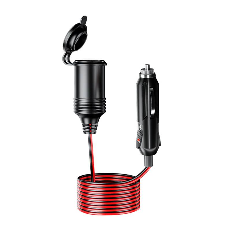 CGEAMDY 4M Auto Verlängerungskabel Zigarettenanzünder Buchse Stecker Ladegerät Adapter, Sicherung Ladegerät Adapter Auto Wasserdicht, Adapter Wasserdicht mit Sicherung von CGEAMDY