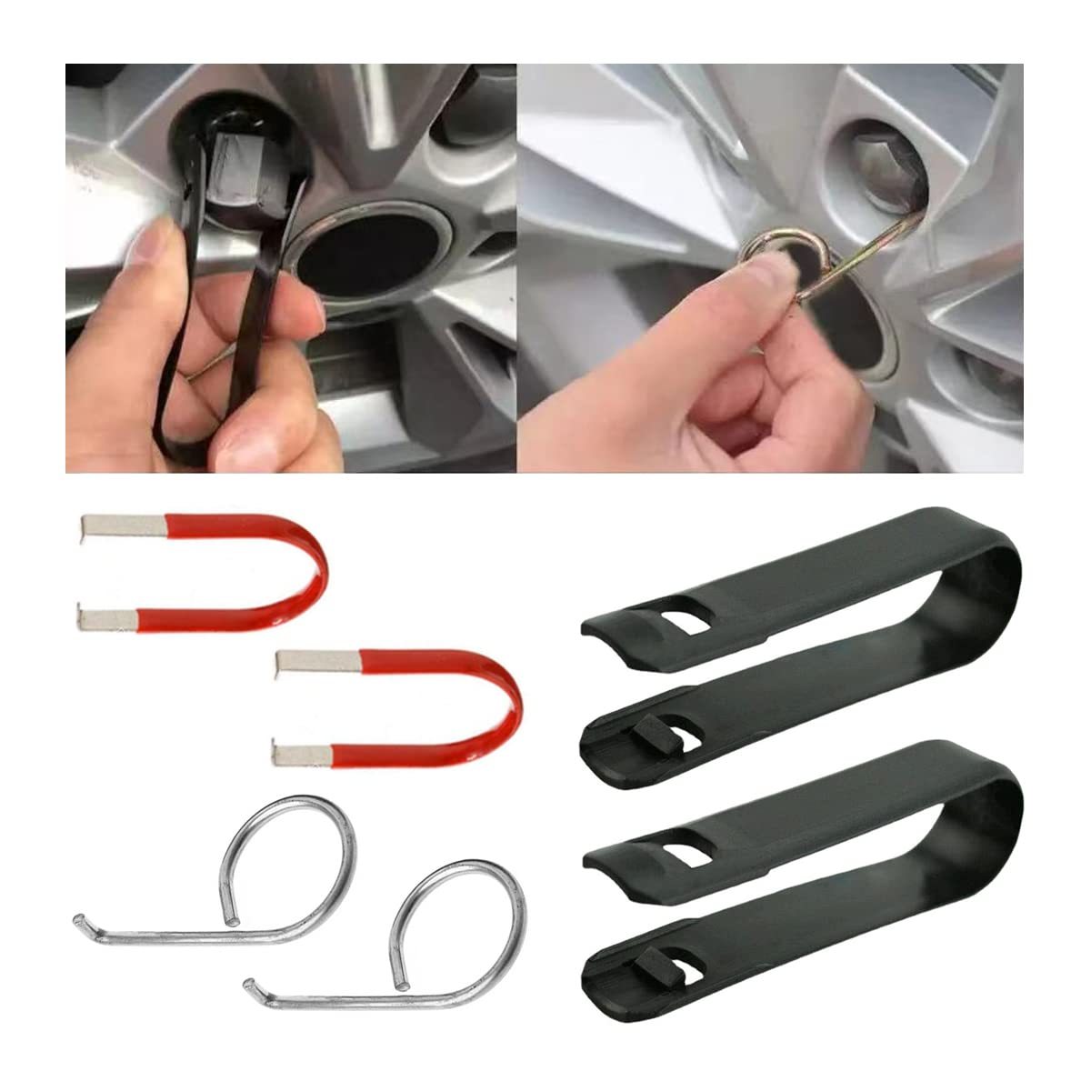 CGEAMDY 6 Stück Radschrauben Kappen Werkzeug, 3 Versionen Ersatz Radkappen Tools, Radmutterkappen Abzieher, Demontagezange Abzieher Removing Various Wheel Bolt Covers von CGEAMDY