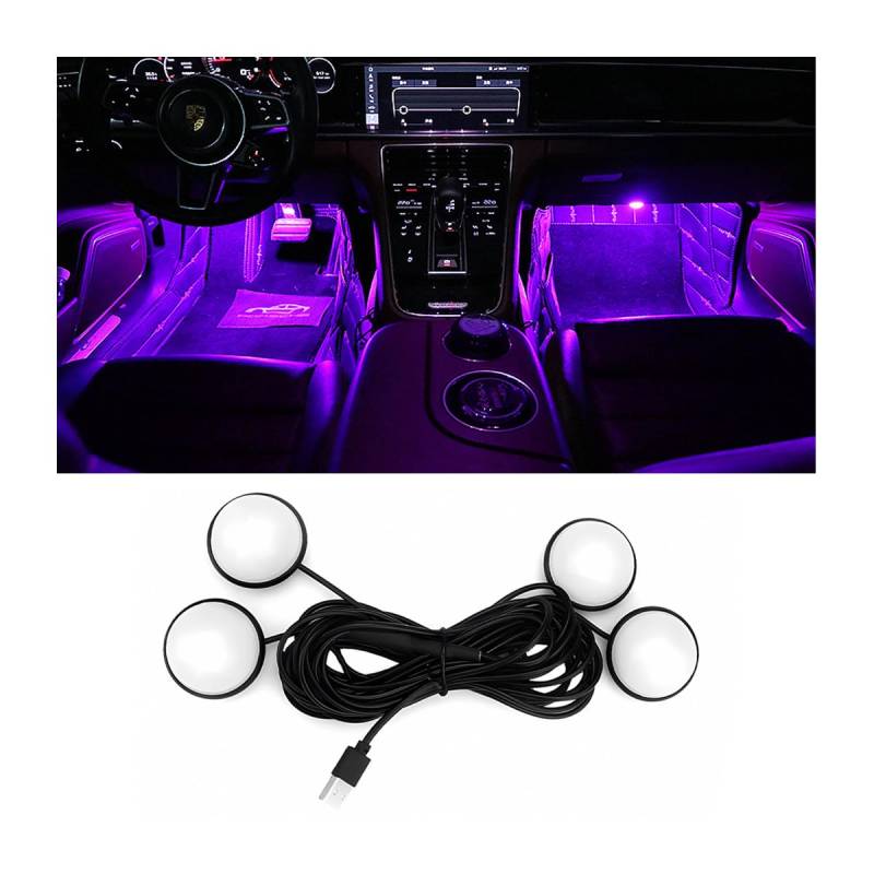 CGEAMDY Auto LED Innenbeleuchtung, Innenbeleuchtung Atmosphärenlicht Dekorativer Auto, Auto Umgebungslicht USB Fernbedienung Dekoratives Licht Lampe, Für Die Meisten Autos DIY Refit(Rosa) von CGEAMDY