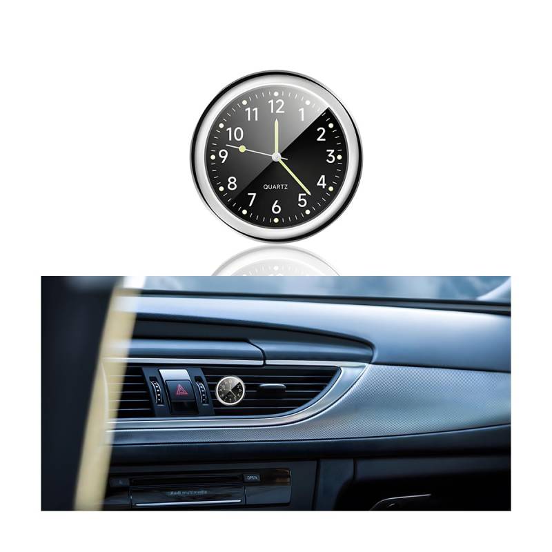 CGEAMDY Auto-Uhr, Fahrzeug Armaturenbrett Uhr Für Autos, Autos Armaturenbrett Autouhr, Fahrzeug Armaturenbrett Uhr, Quartz Uhr Für Armaturenbretts Kleine Home Decor Innendekoration(Schwarz) von CGEAMDY