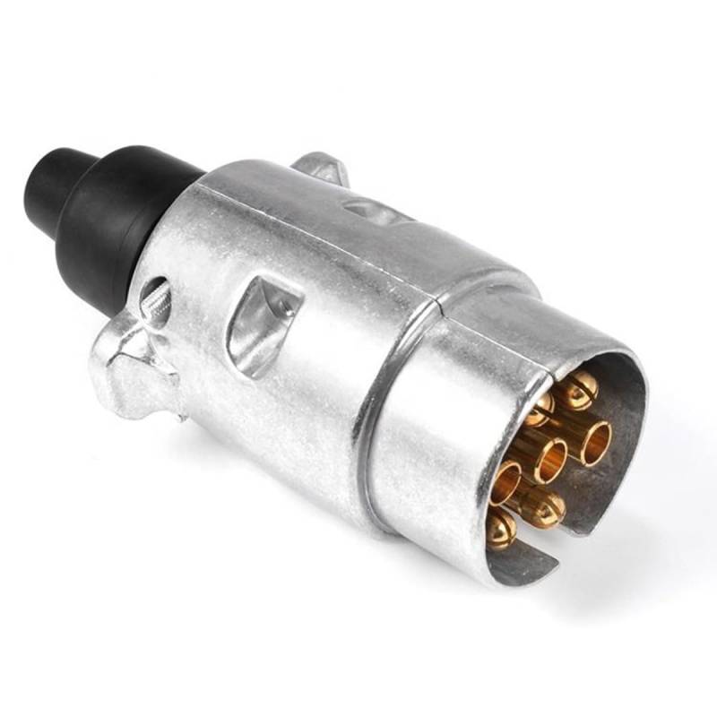 CGEAMDY JNNJ 7 Pin Anhängersteckdose Stecker, 12V wasserdichte 7-Pin-Anhänger-Steckverbinder, N-Typ Anhängerkupplung Stecker Adapter, Für Pkw, LKW, Wohnmobil, Bootsanhänger von CGEAMDY